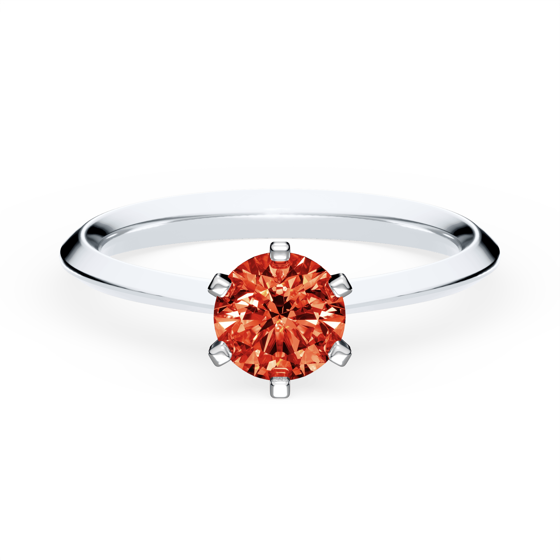 Pierścionek zaręczynowy My Queen z białego złota z czerwonym diamentem laboratoryjnym 0,50ct