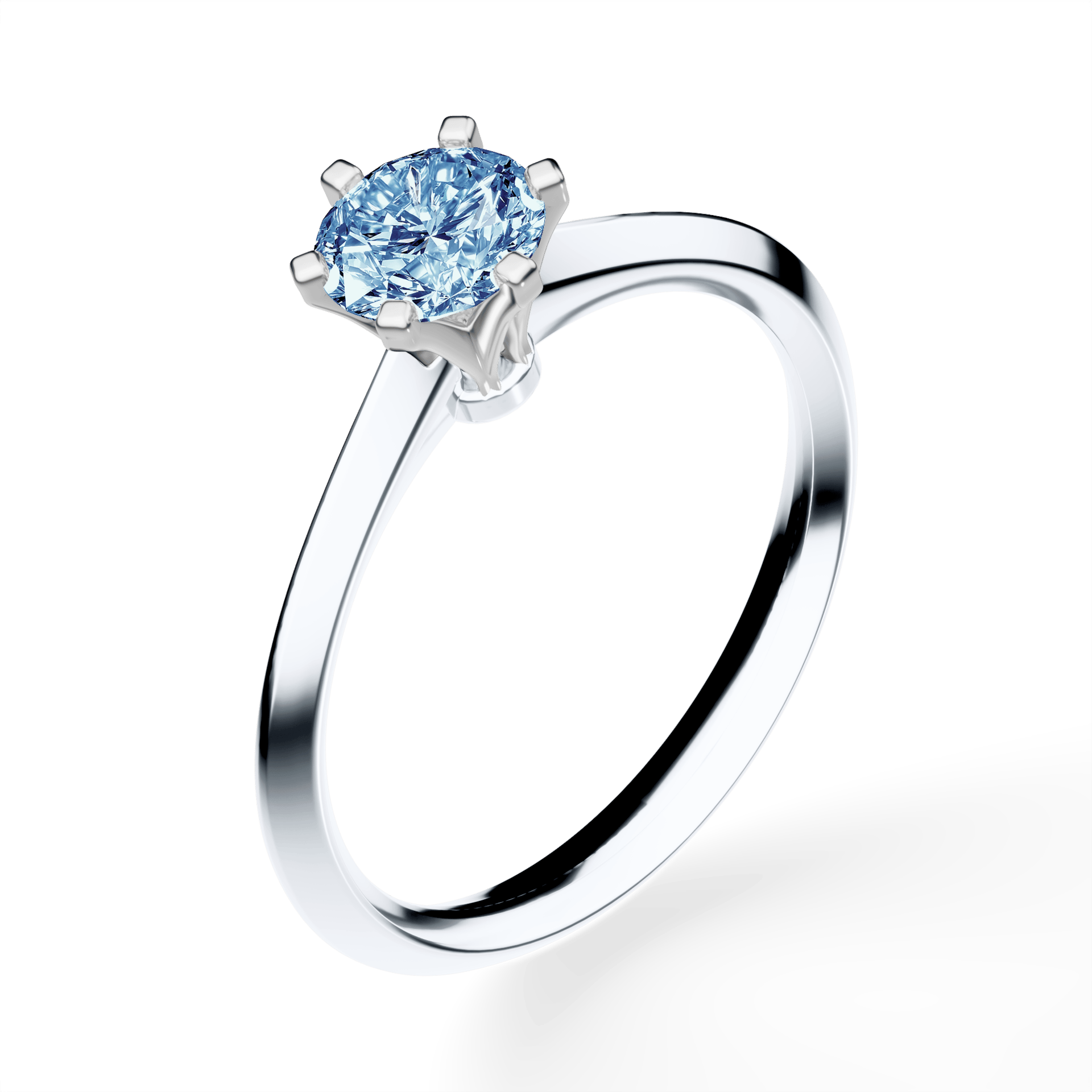 Pierścionek zaręczynowy My Queen z białego złota z niebieskim diamentem laboratoryjnym 0,50ct