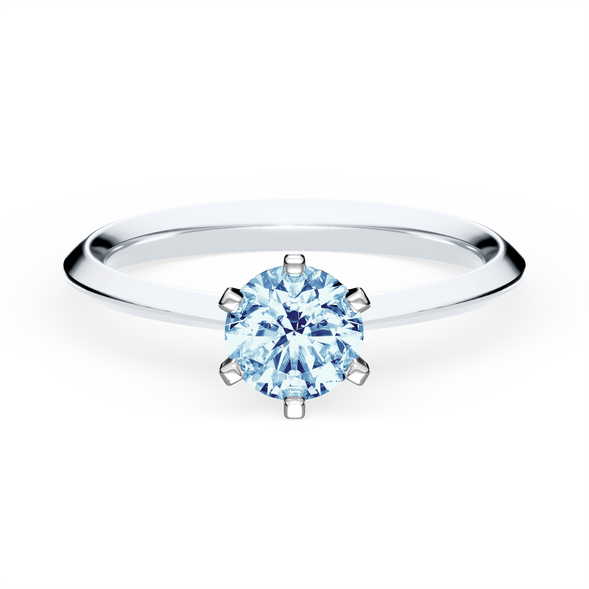 Pierścionek zaręczynowy My Queen z białego złota z niebieskim diamentem laboratoryjnym 0,50ct