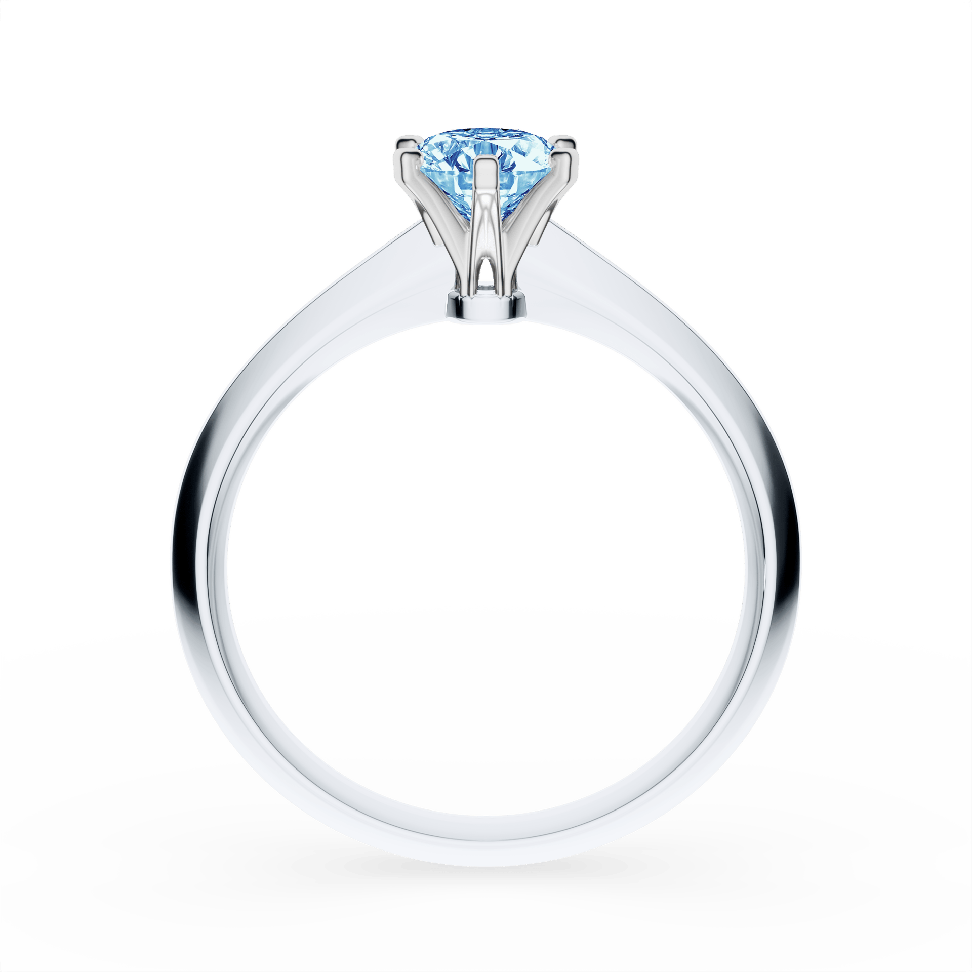 Pierścionek zaręczynowy My Queen z białego złota z niebieskim diamentem laboratoryjnym 0,50ct