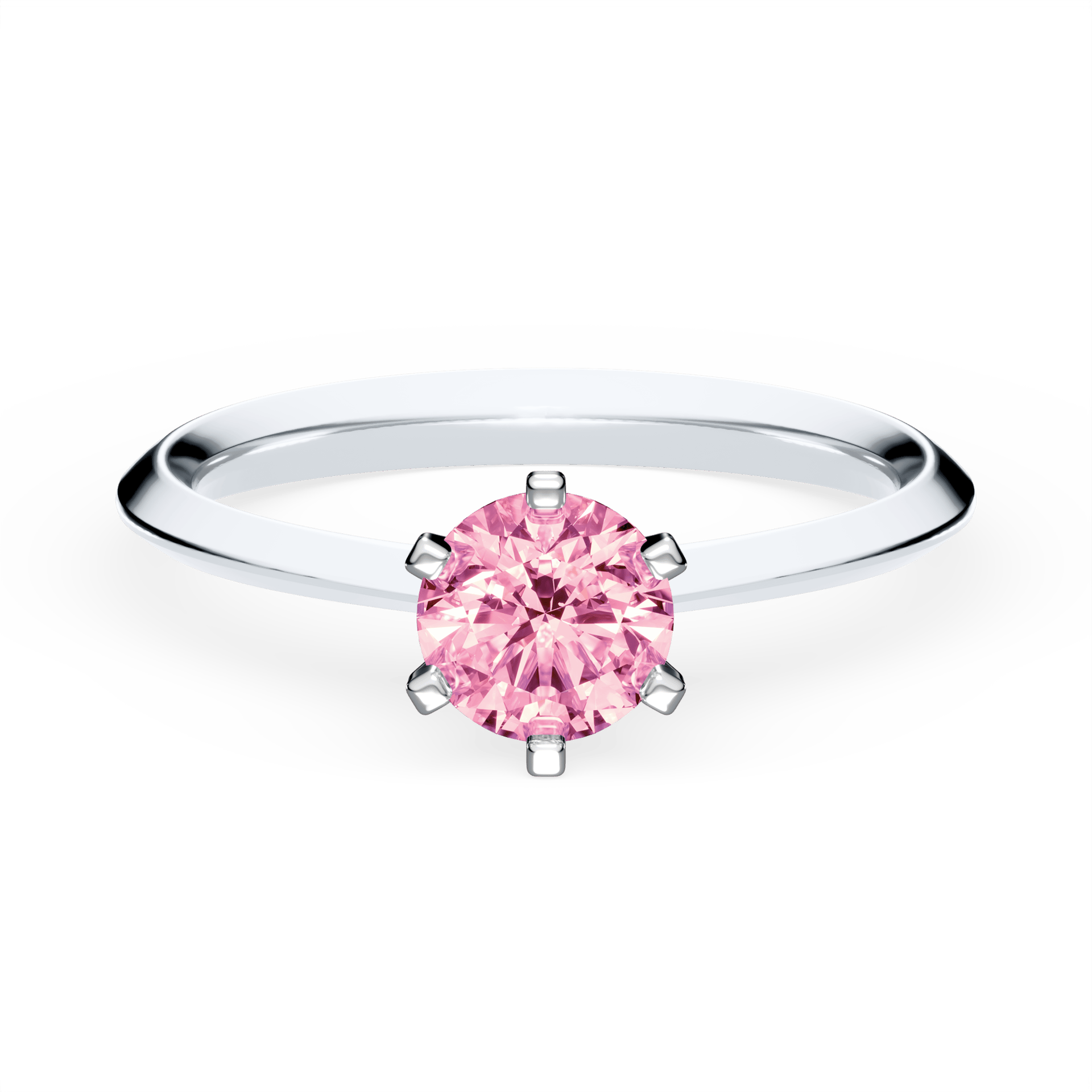 Pierścionek zaręczynowy My Queen z białego złota z różowym diamentem laboratoryjnym 0,50ct