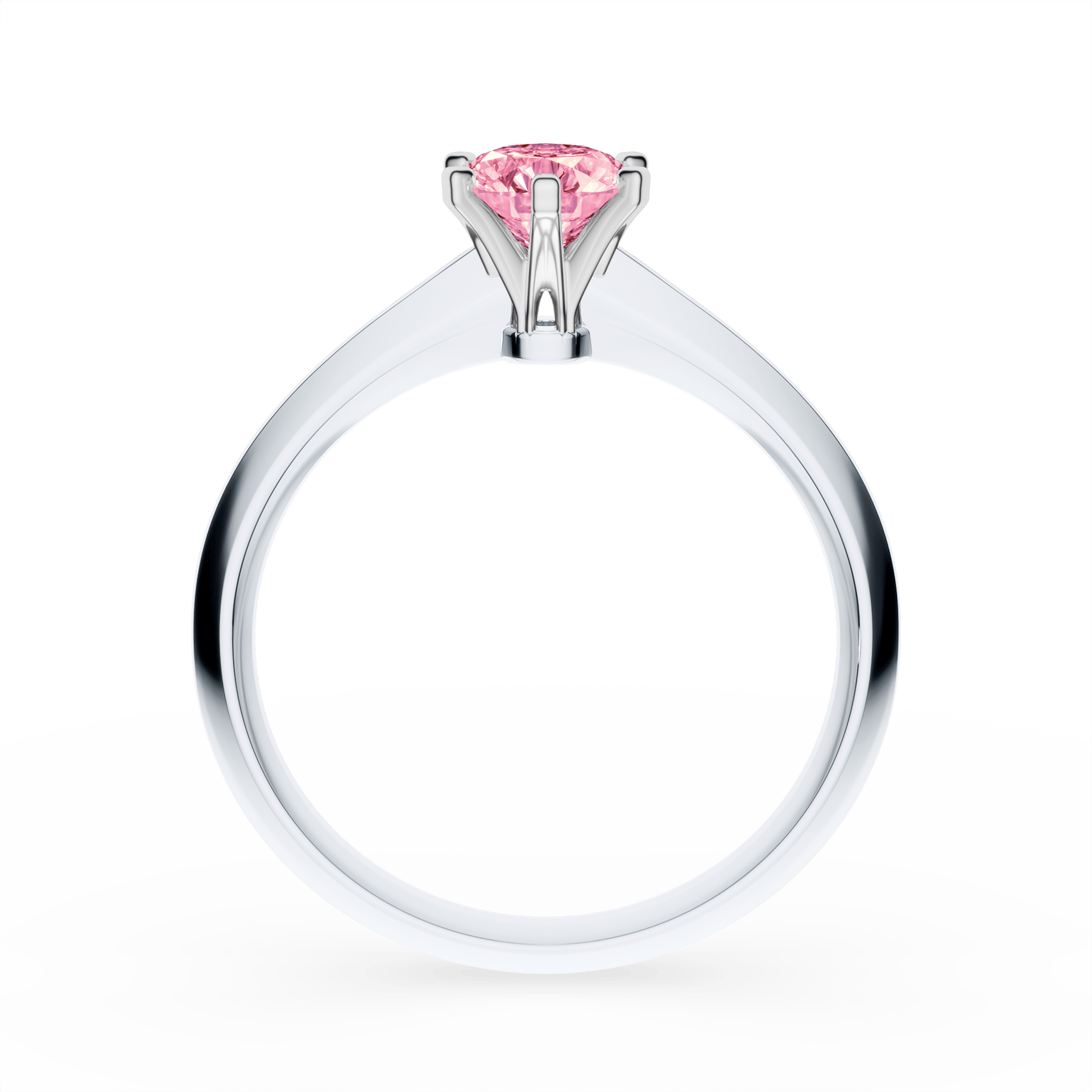 Pierścionek zaręczynowy My Queen z białego złota z różowym diamentem laboratoryjnym 0,50ct