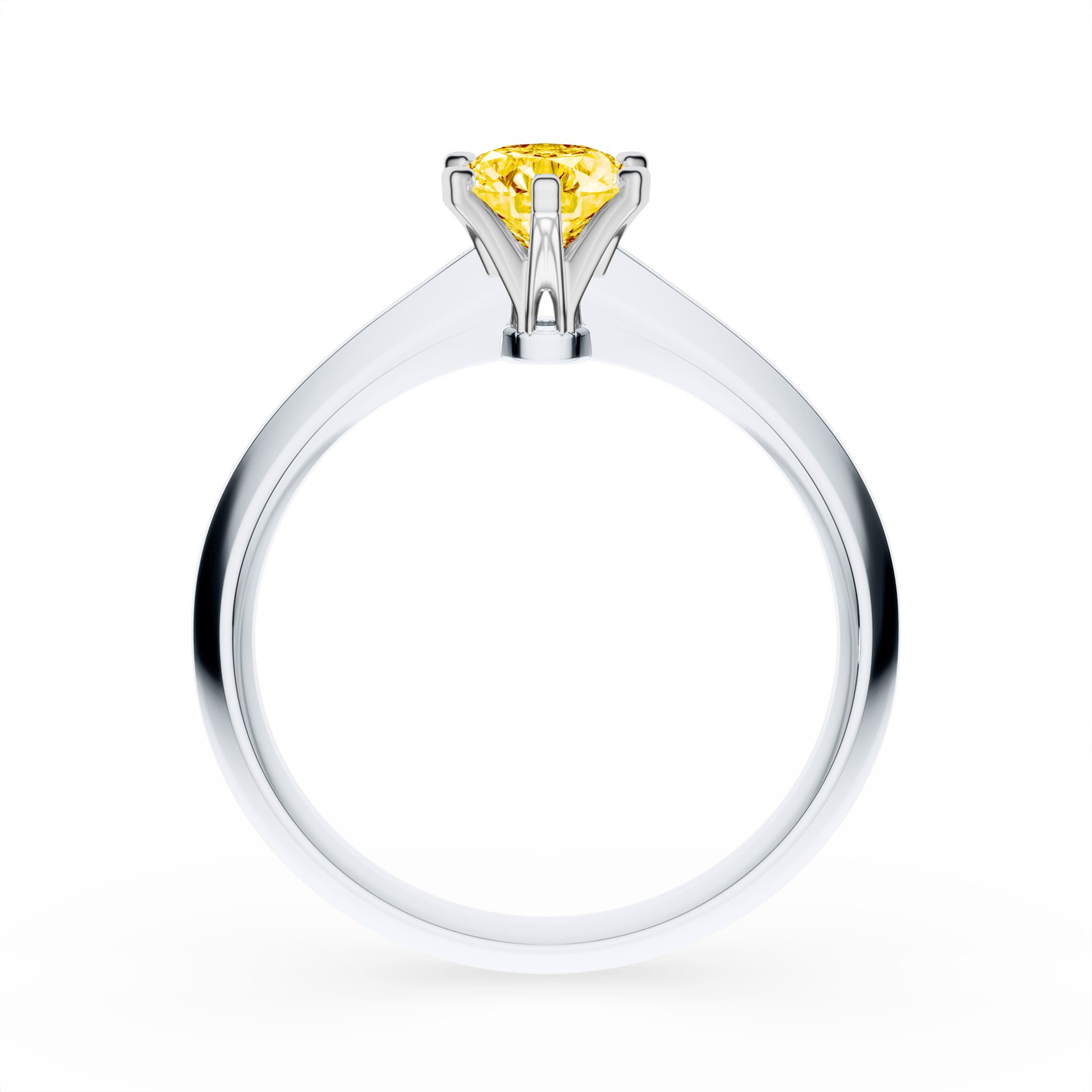 Pierścionek zaręczynowy My Queen z białego złota z żółtym diamentem laboratoryjnym 0,50ct