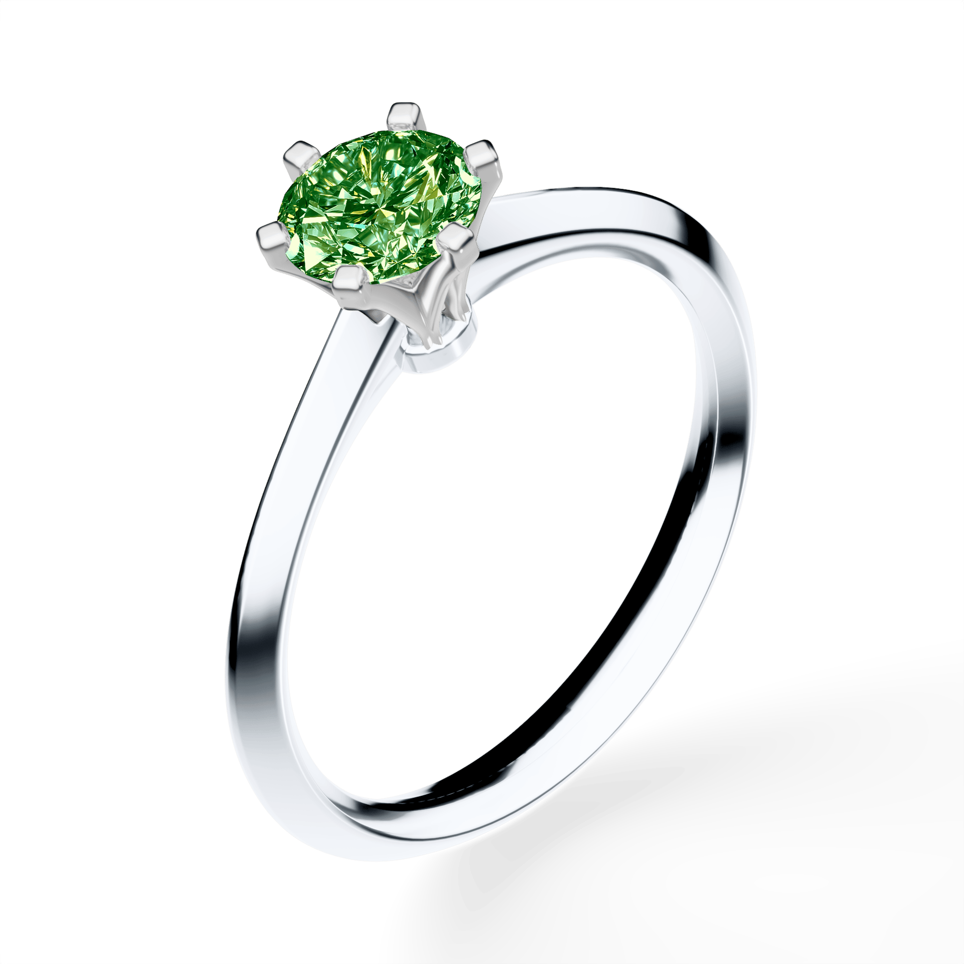Pierścionek zaręczynowy My Queen z białego złota z ciemnym zielonym diamentem laboratoryjnym 0,50ct