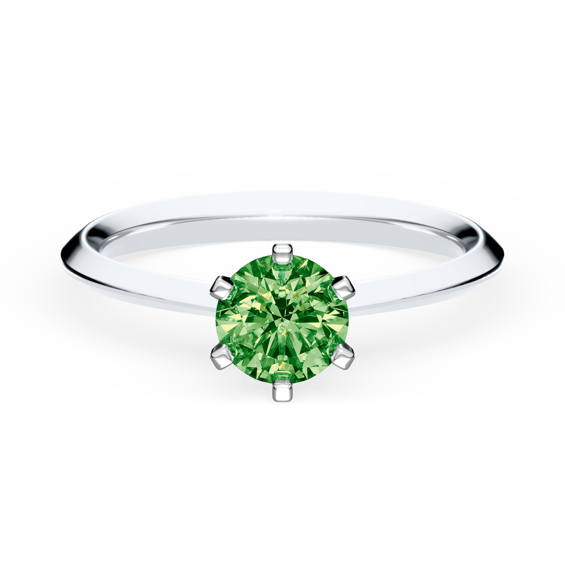 Pierścionek zaręczynowy My Queen z białego złota z ciemnym zielonym diamentem laboratoryjnym 0,50ct