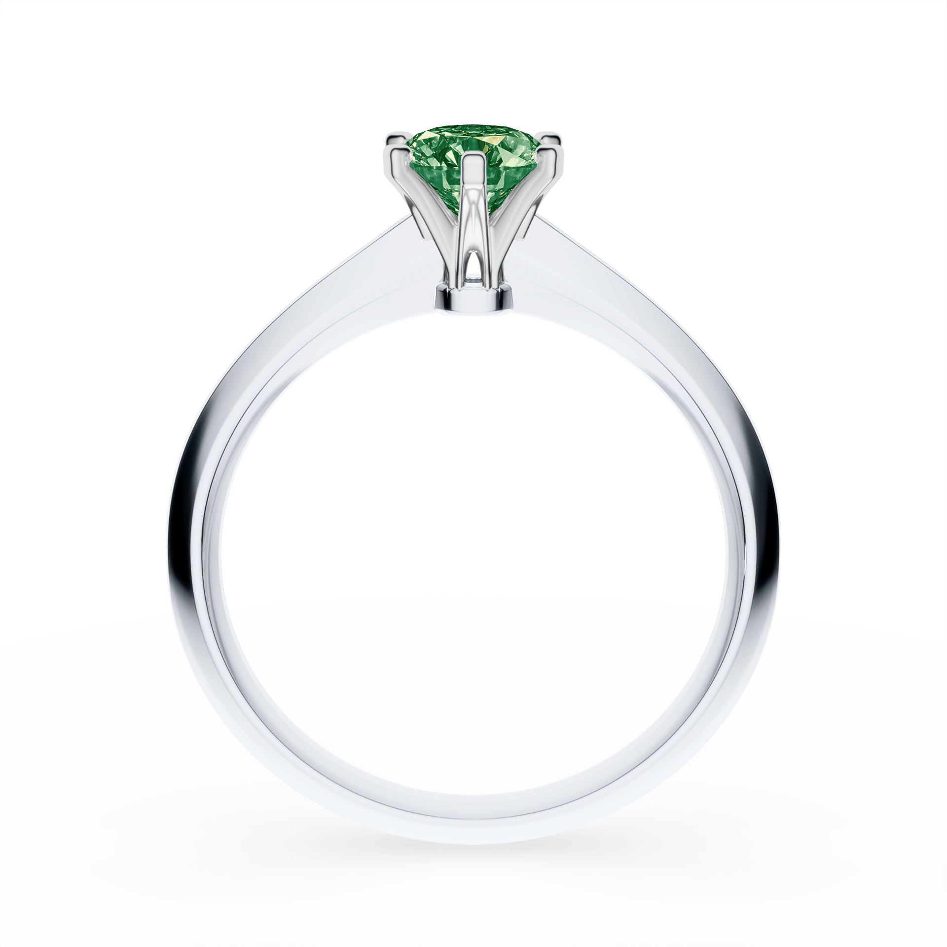 Pierścionek zaręczynowy My Queen z białego złota z ciemnym zielonym diamentem laboratoryjnym 0,50ct