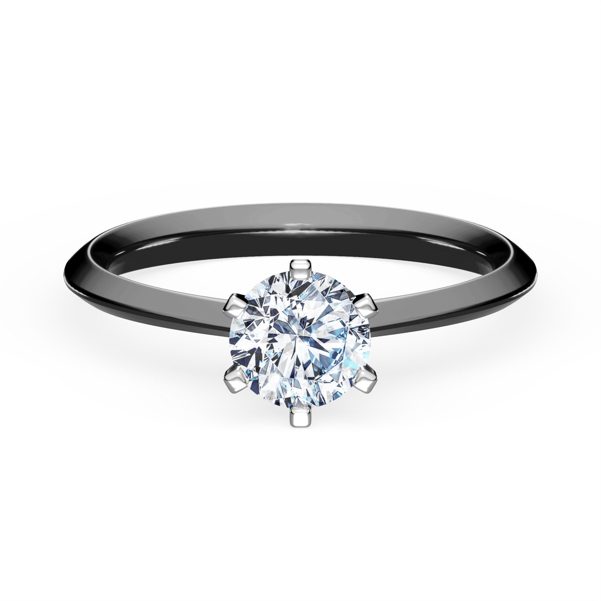 Pierścionek zaręczynowy My Queen z czarnego złota z diamentem naturalnym 0,50ct