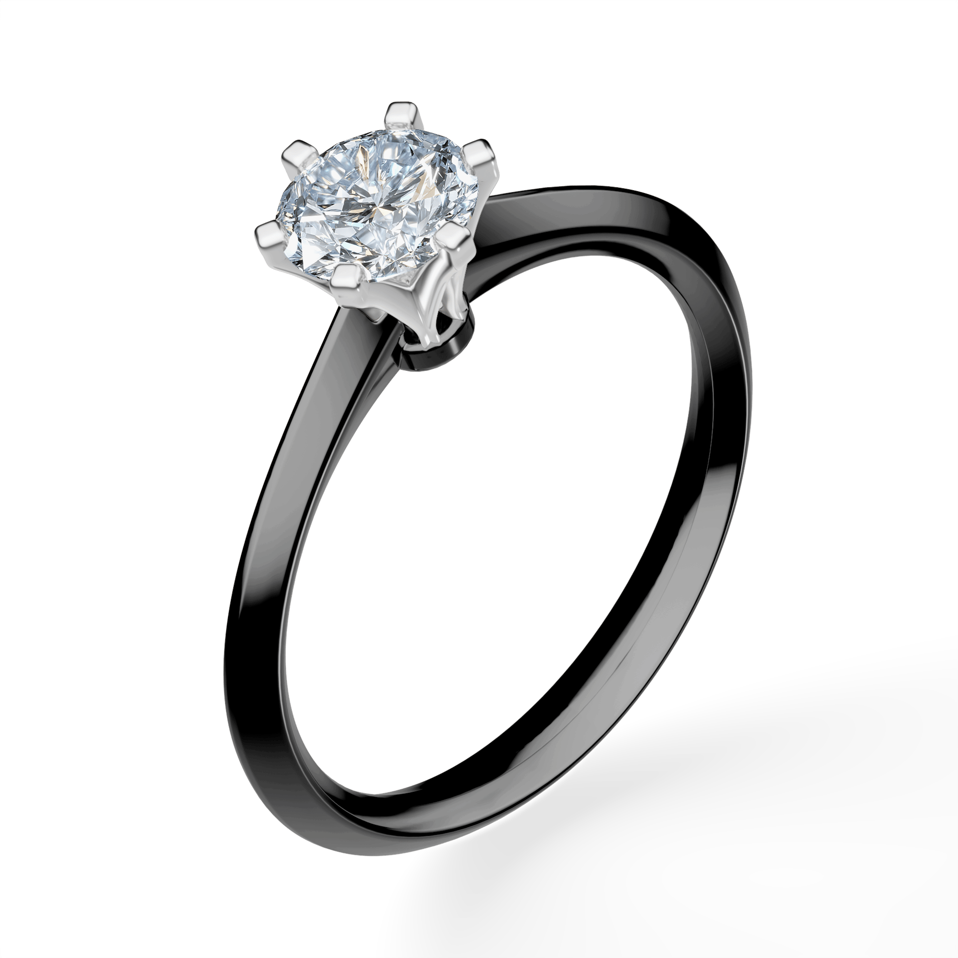 Pierścionek zaręczynowy My Queen z czarnego złota z diamentem laboratoryjnym 0,50ct