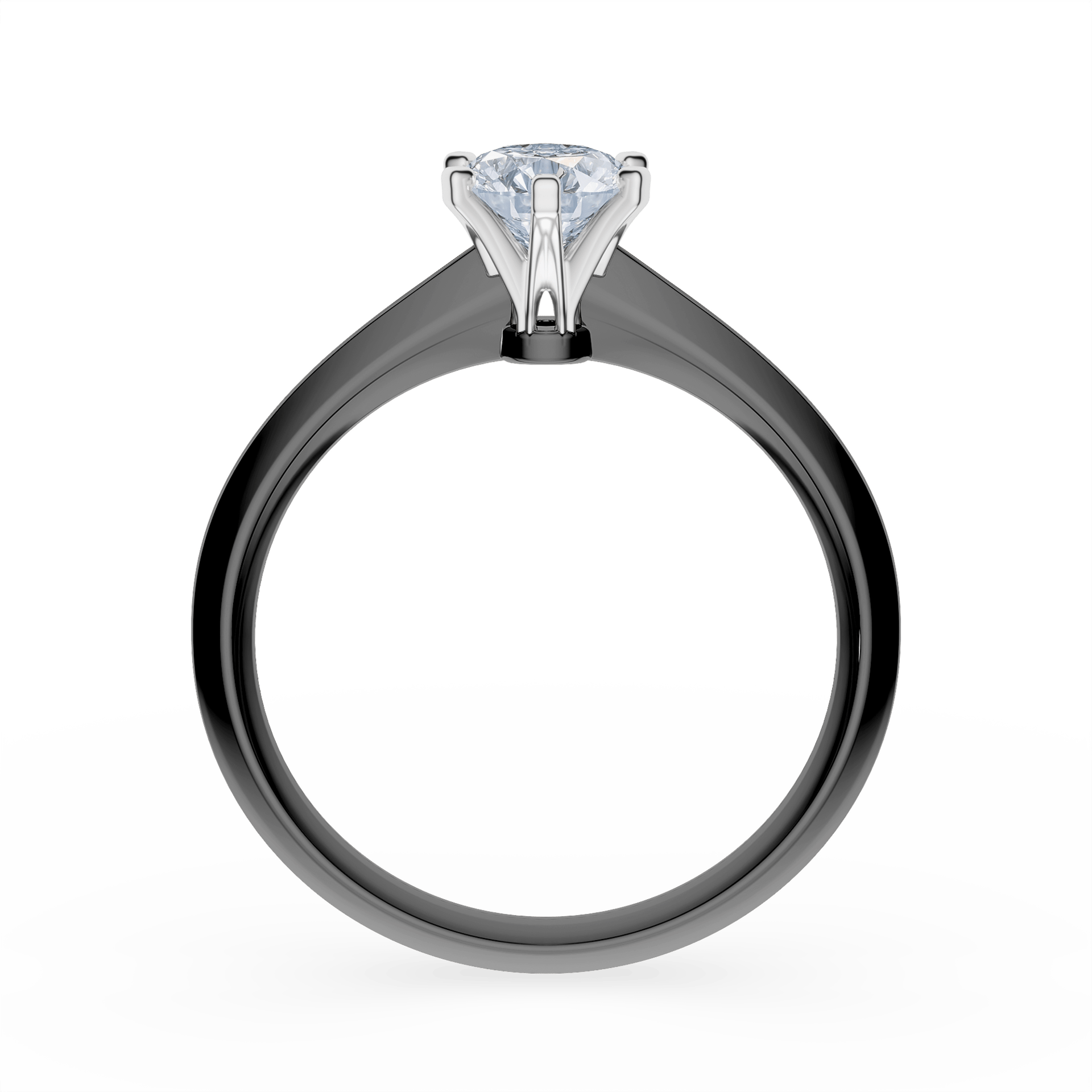 Pierścionek zaręczynowy My Queen z czarnego złota z diamentem laboratoryjnym 0,50ct