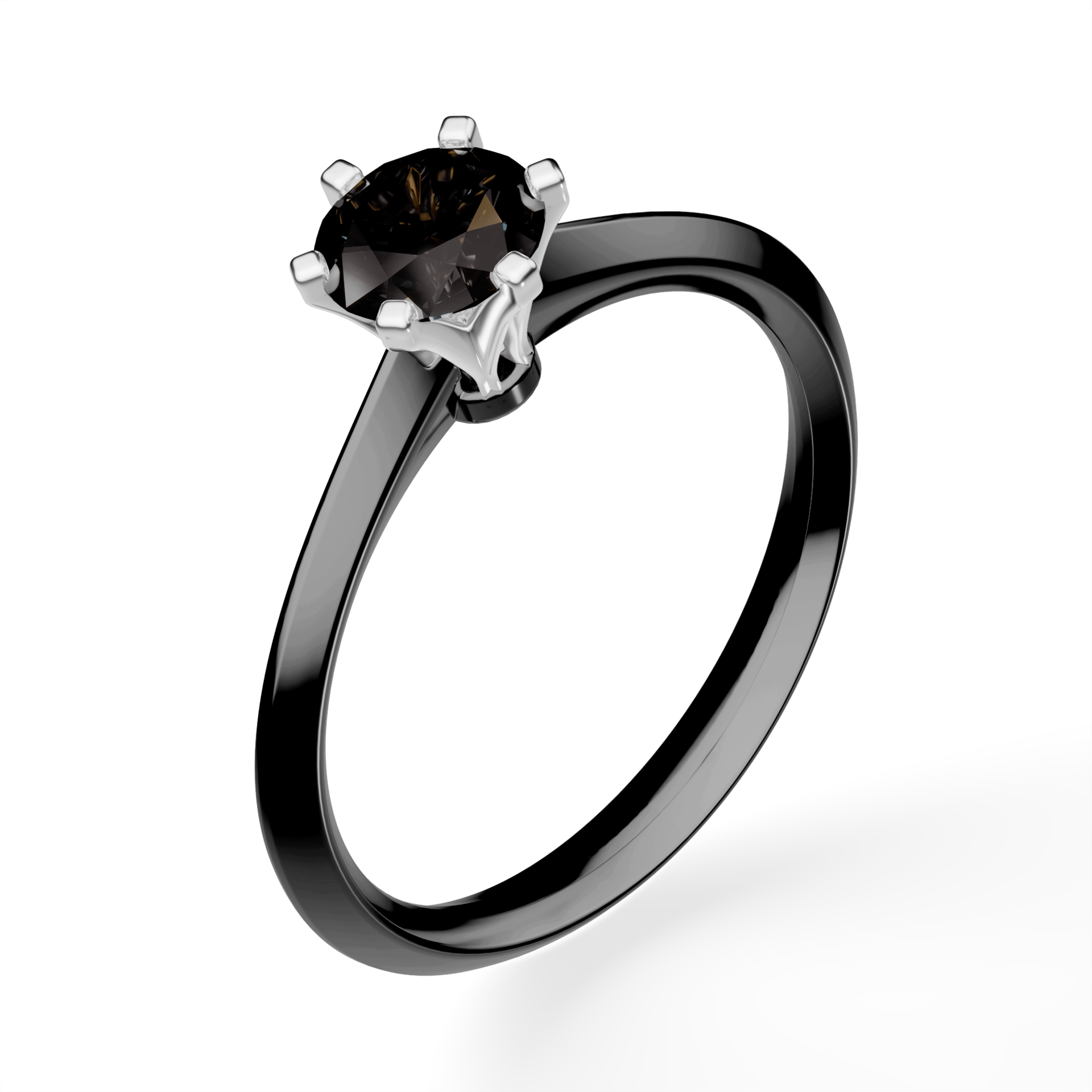 Pierścionek zaręczynowy My Queen z czarnego złota z czarnym diamentem laboratoryjnym 0,50ct