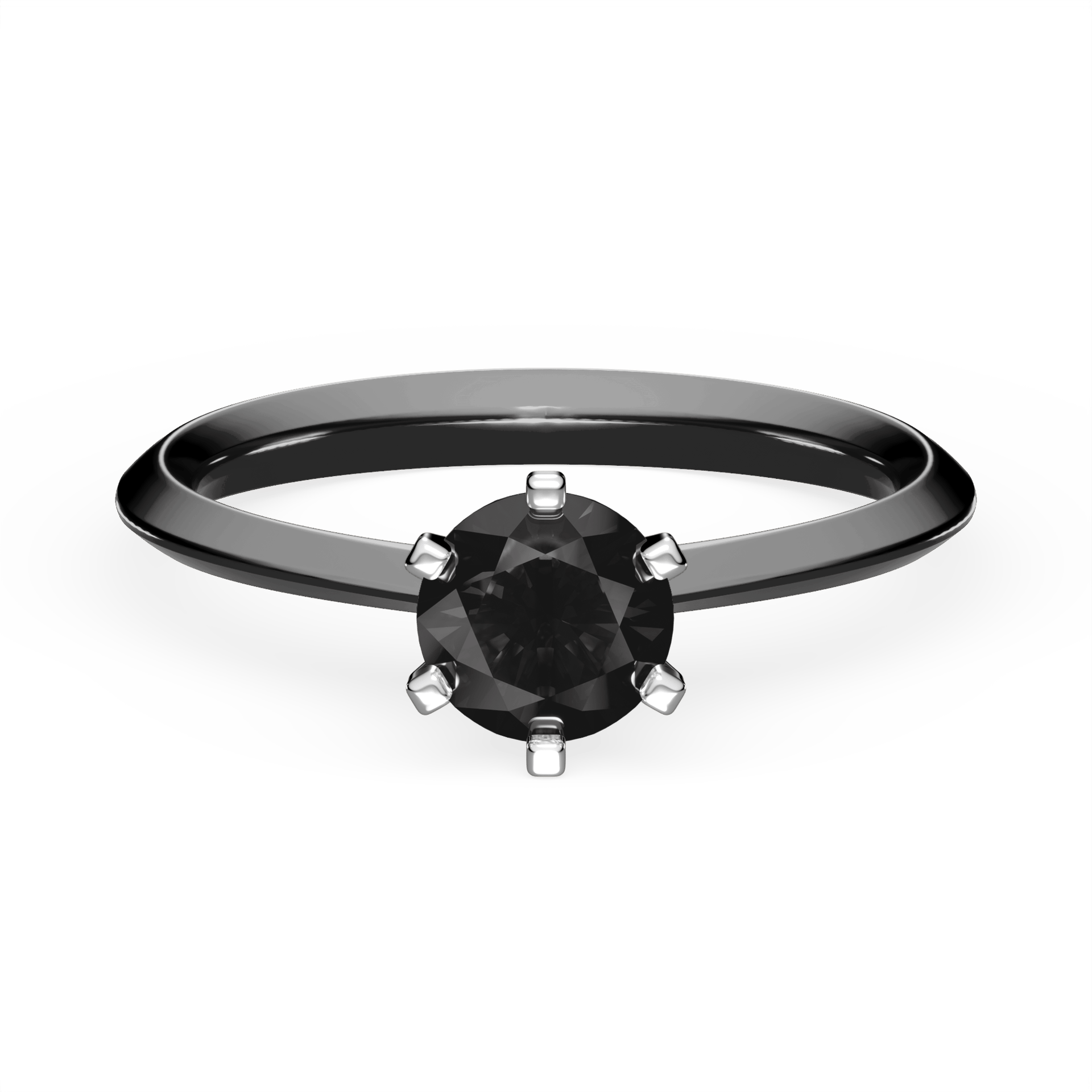 Pierścionek zaręczynowy My Queen z czarnego złota z czarnym diamentem laboratoryjnym 0,50ct