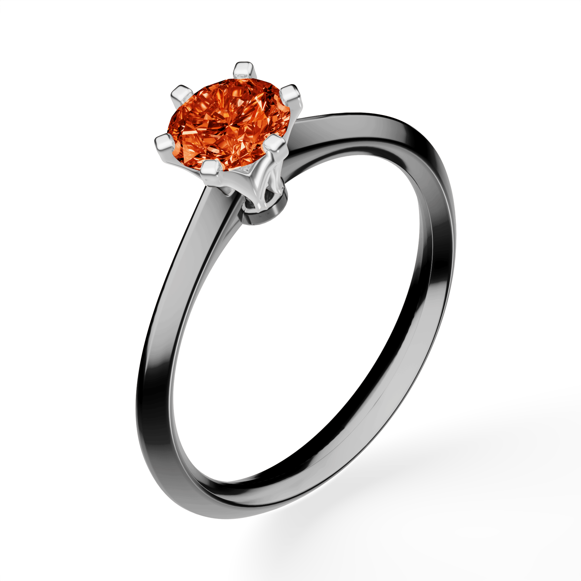 Pierścionek zaręczynowy My Queen z czarnego złota z czerwonym diamentem laboratoryjnym 0,50ct