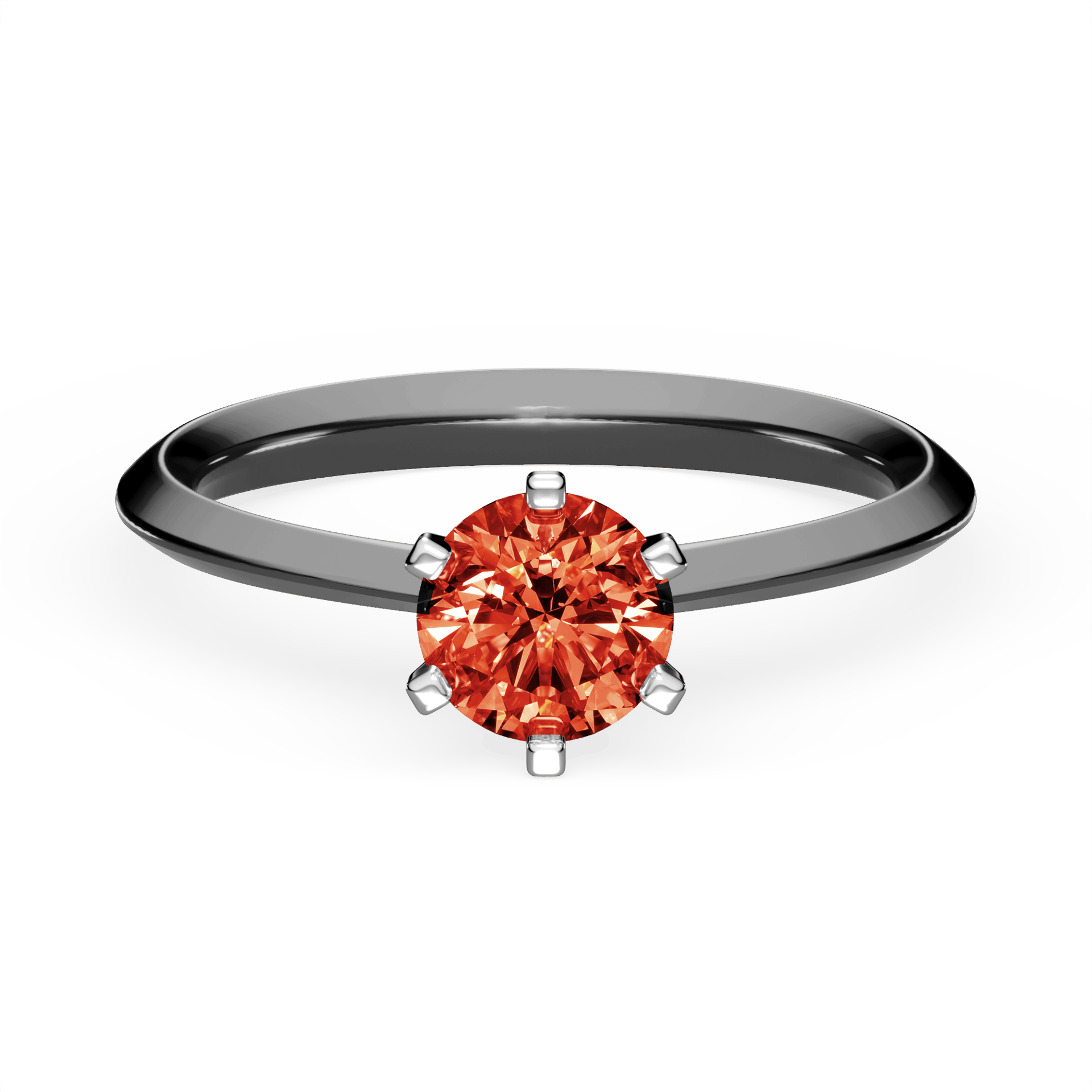 Pierścionek zaręczynowy My Queen z czarnego złota z czerwonym diamentem laboratoryjnym 0,50ct