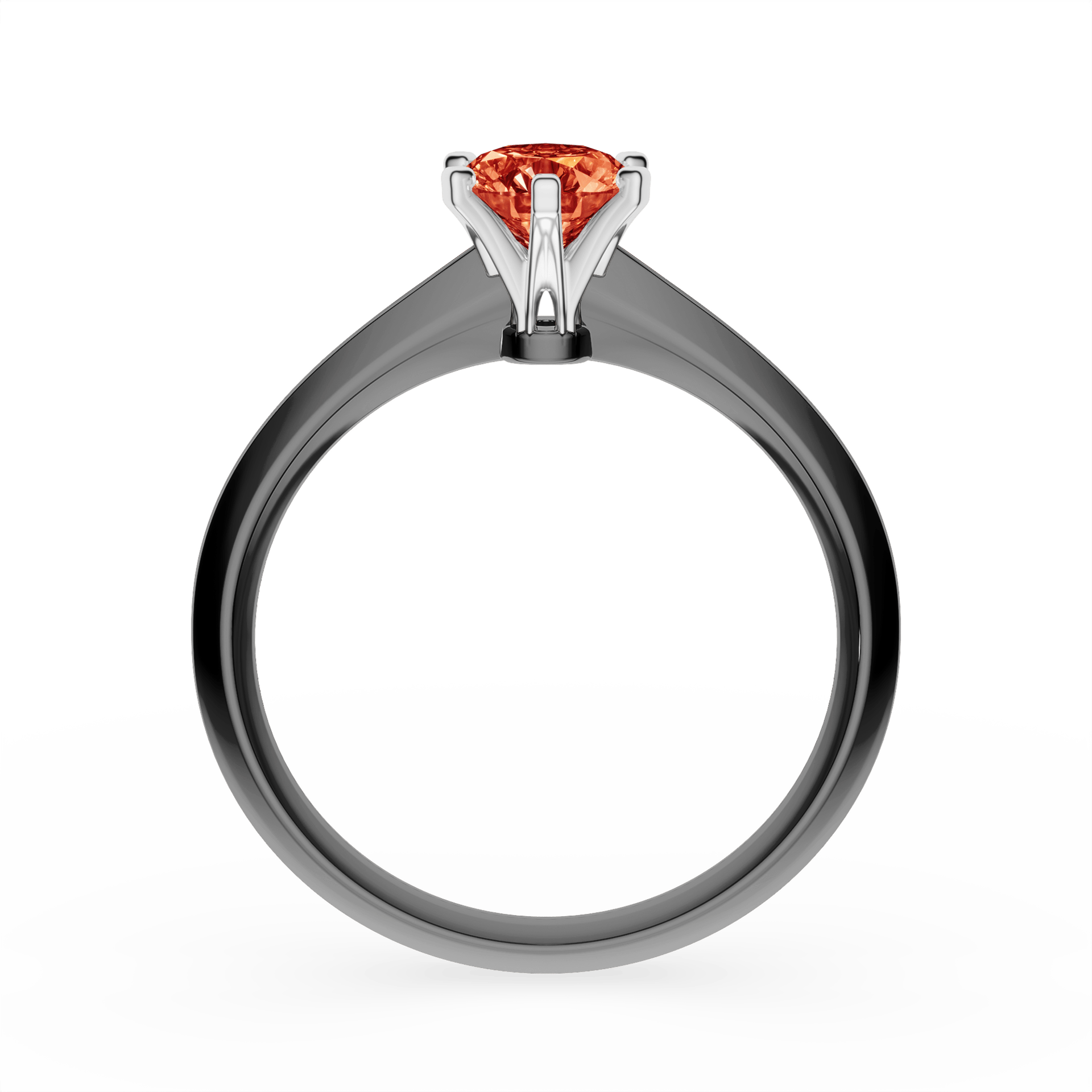 Pierścionek zaręczynowy My Queen z czarnego złota z czerwonym diamentem laboratoryjnym 0,50ct