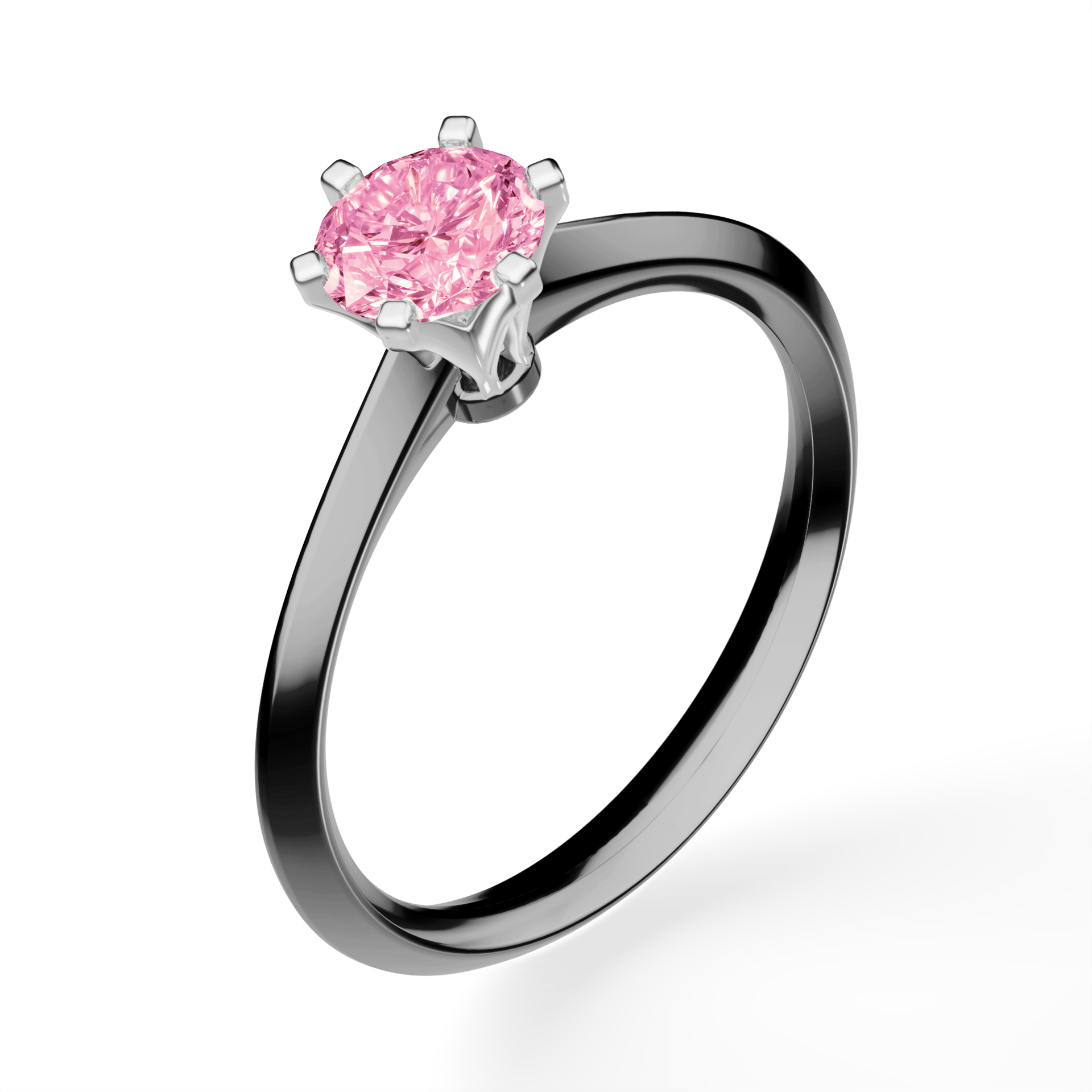 Pierścionek zaręczynowy My Queen z czarnego złota z różowym diamentem laboratoryjnym 0,50ct