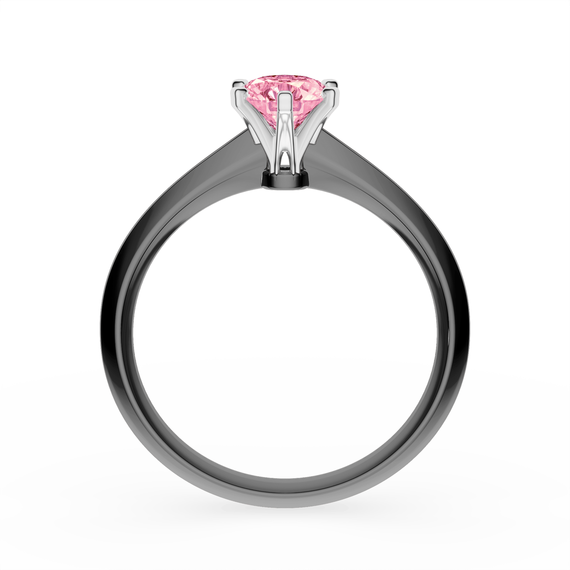 Pierścionek zaręczynowy My Queen z czarnego złota z różowym diamentem laboratoryjnym 0,50ct