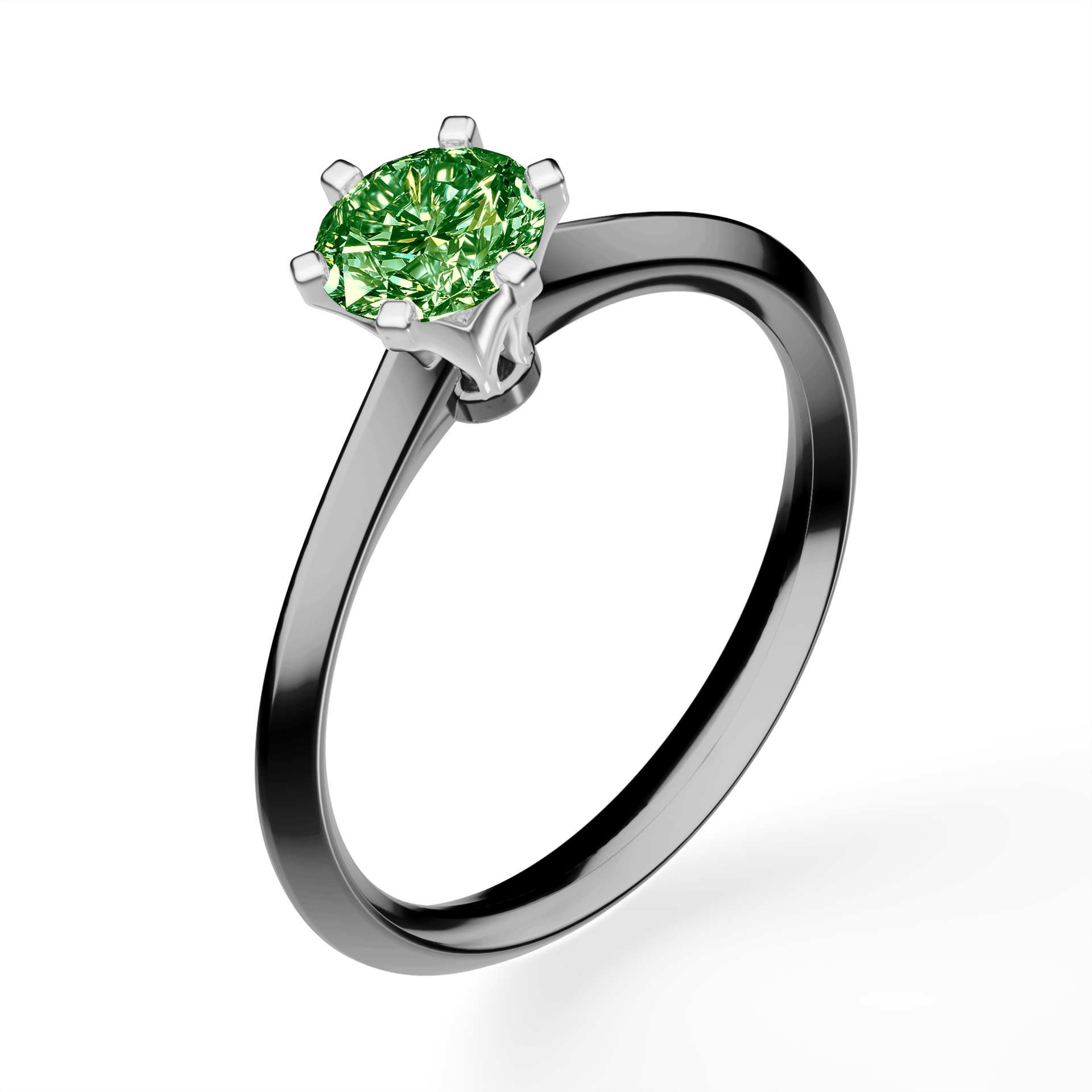 Pierścionek zaręczynowy My Queen z czarnego złota z ciemnym zielonym diamentem laboratoryjnym 0,50ct