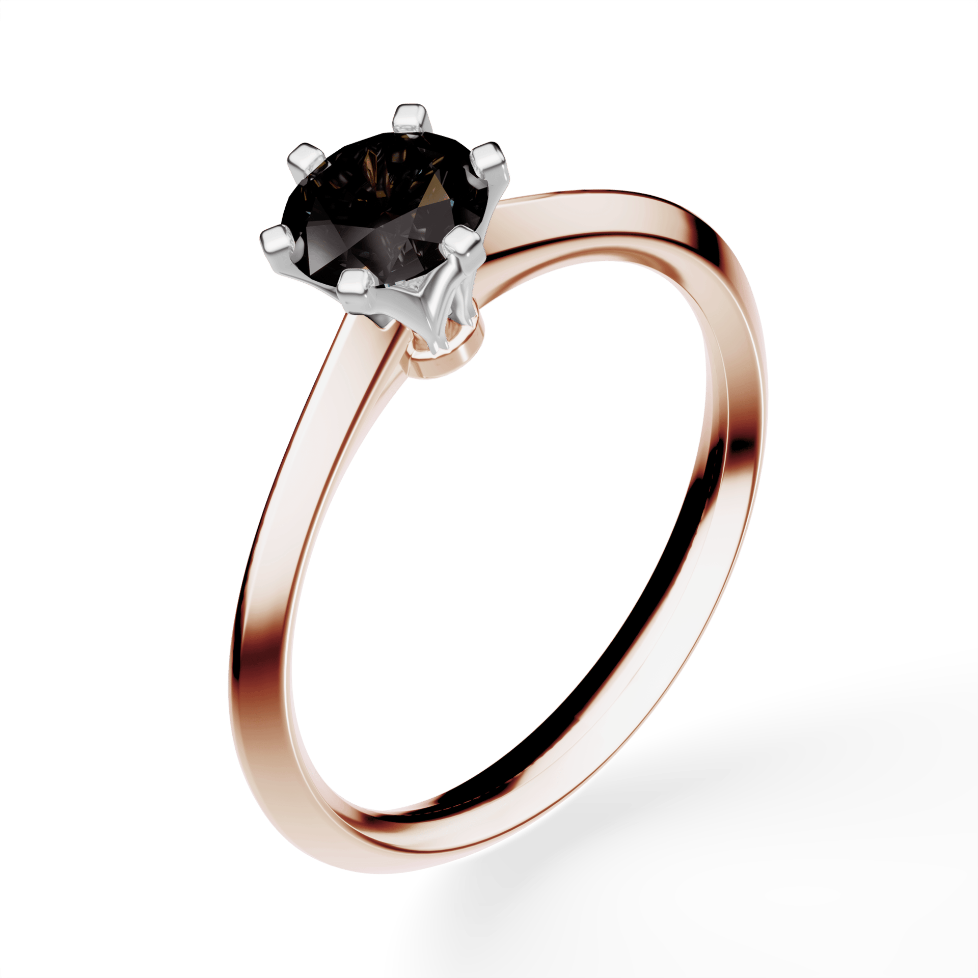Pierścionek zaręczynowy My Queen z różowego złota z czarnym diamentem laboratoryjnym 0,50ct