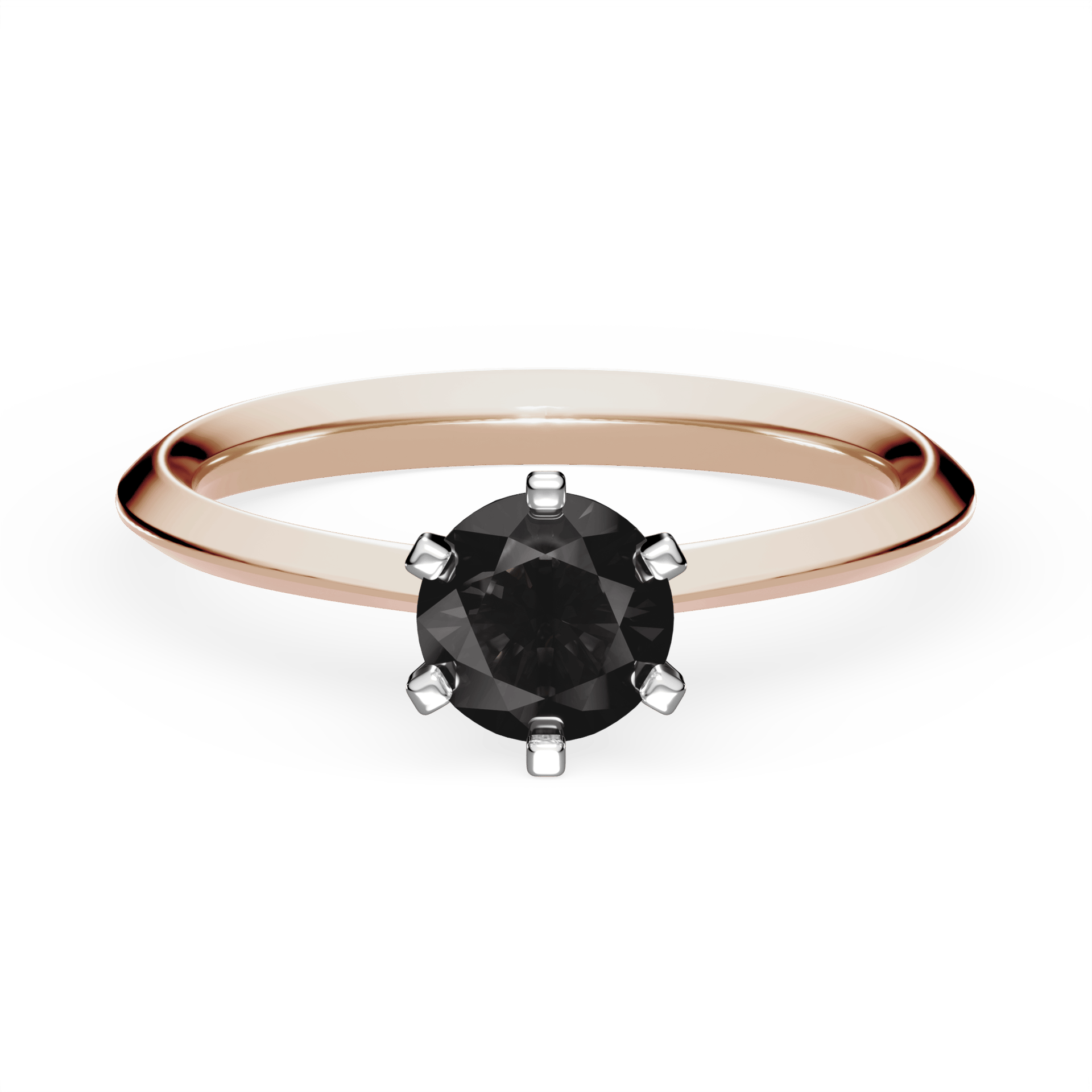Pierścionek zaręczynowy My Queen z różowego złota z czarnym diamentem laboratoryjnym 0,50ct
