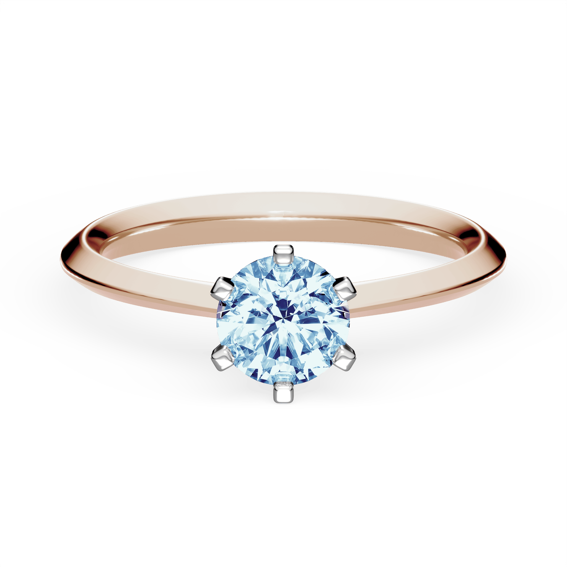 Pierścionek zaręczynowy My Queen z różowego złota z niebieskim diamentem laboratoryjnym 0,50ct