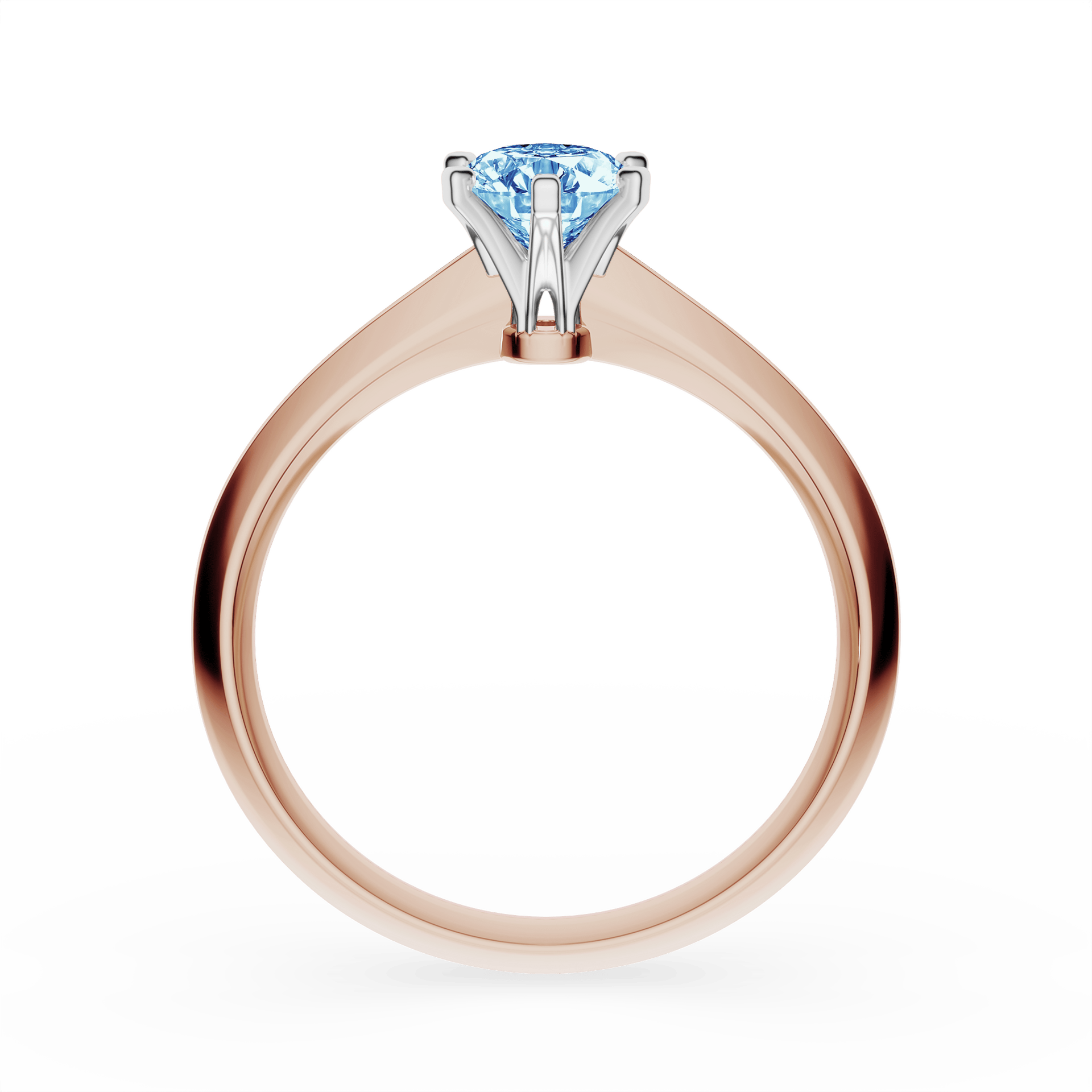 Pierścionek zaręczynowy My Queen z różowego złota z niebieskim diamentem laboratoryjnym 0,50ct