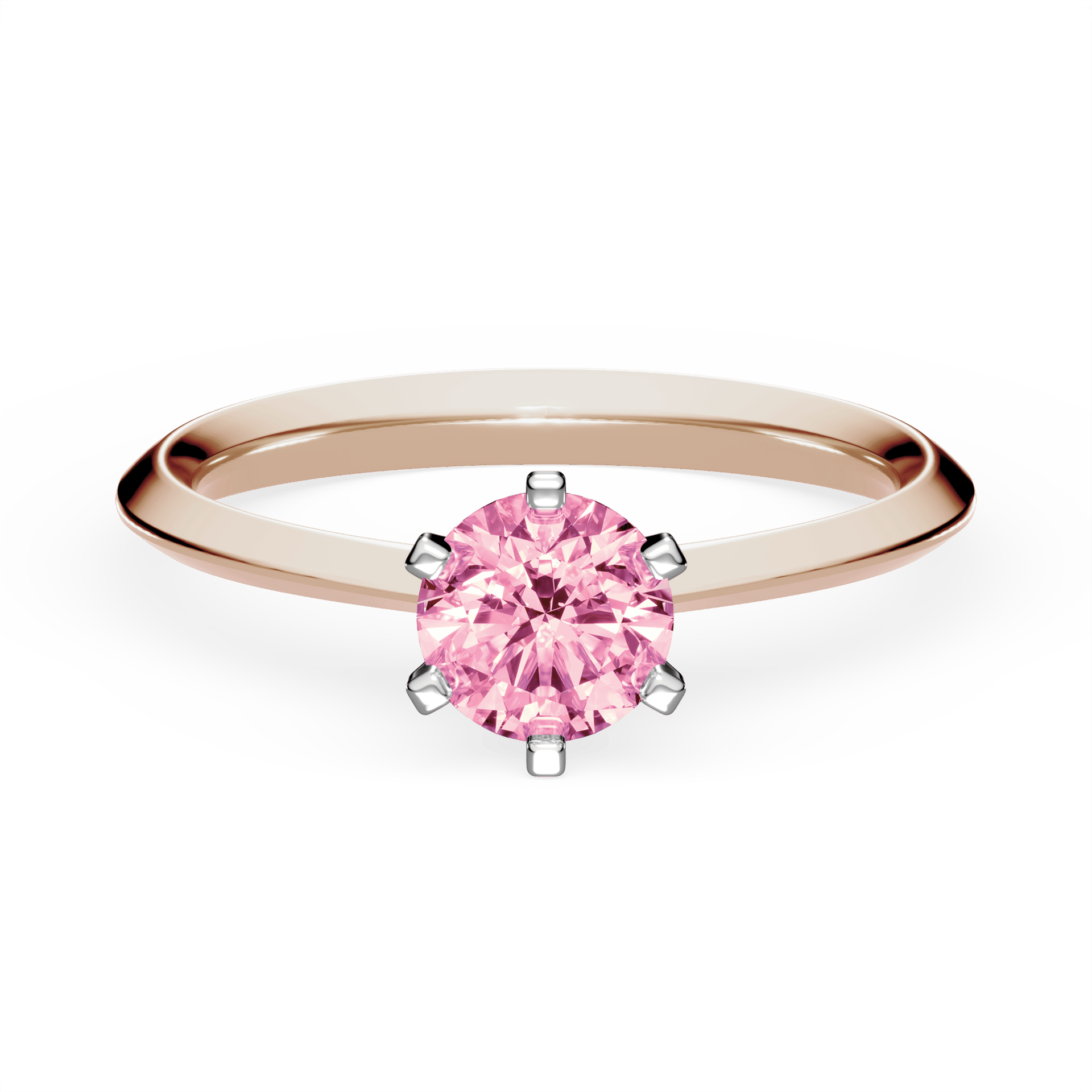 Pierścionek zaręczynowy My Queen z różowego złota z różowym diamentem laboratoryjnym 0,50ct