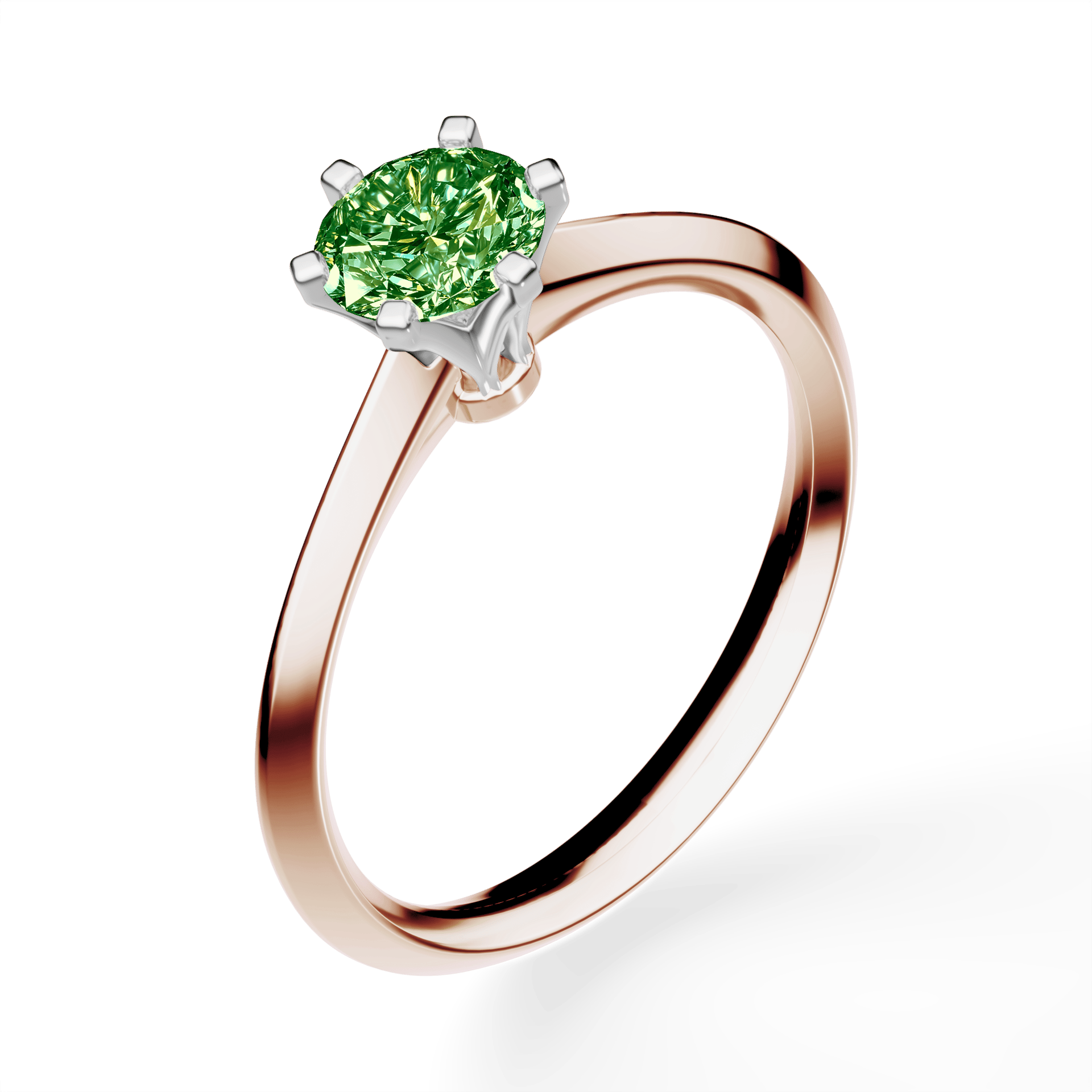 Pierścionek zaręczynowy My Queen z różowego złota z ciemnym zielonym diamentem laboratoryjnym 0,50ct