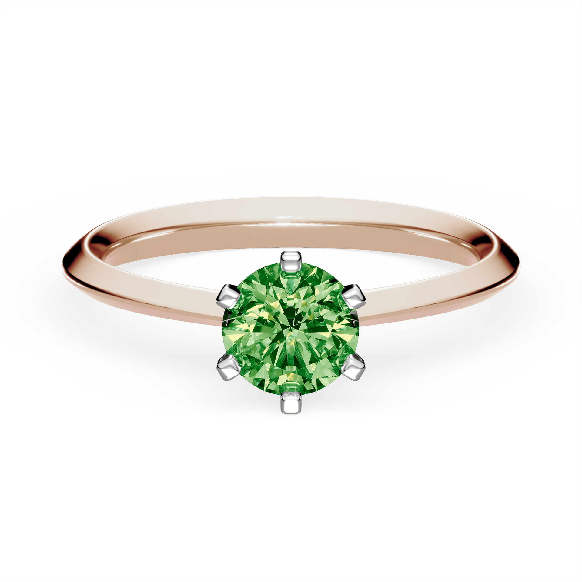 Pierścionek zaręczynowy My Queen z różowego złota z ciemnym zielonym diamentem laboratoryjnym 0,50ct
