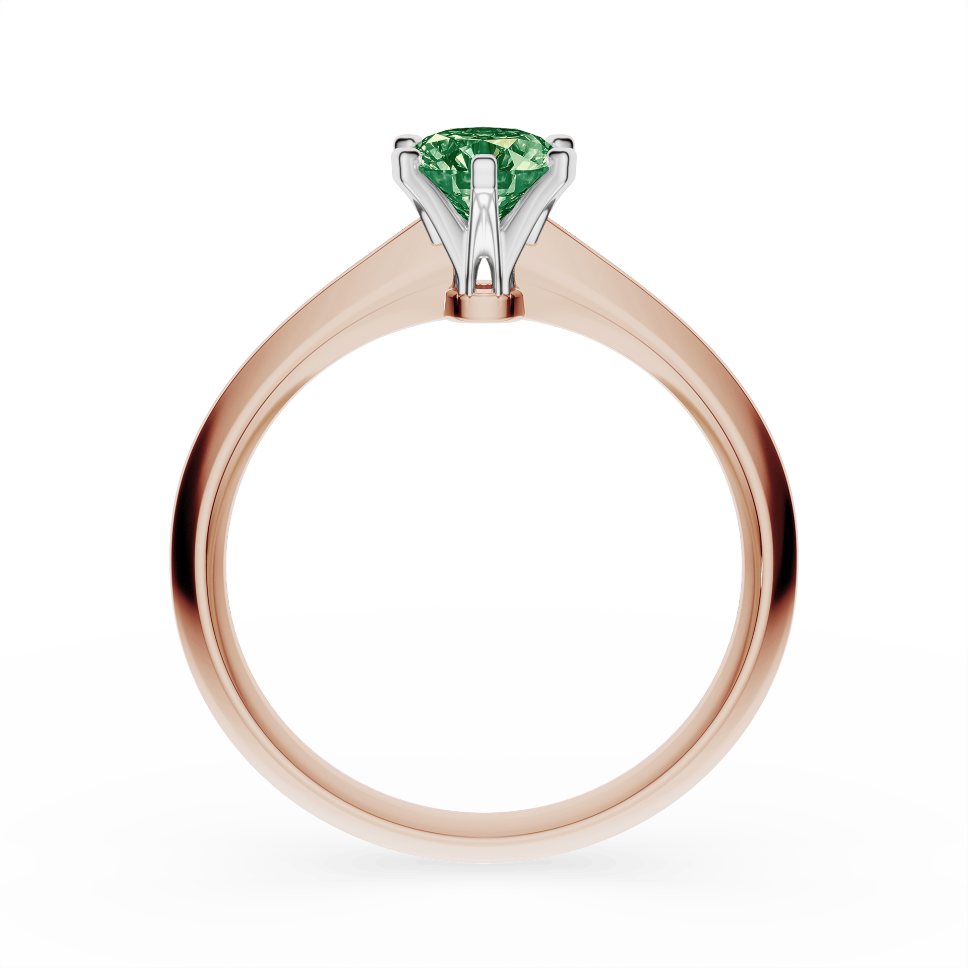 Pierścionek zaręczynowy My Queen z różowego złota z ciemnym zielonym diamentem laboratoryjnym 0,50ct