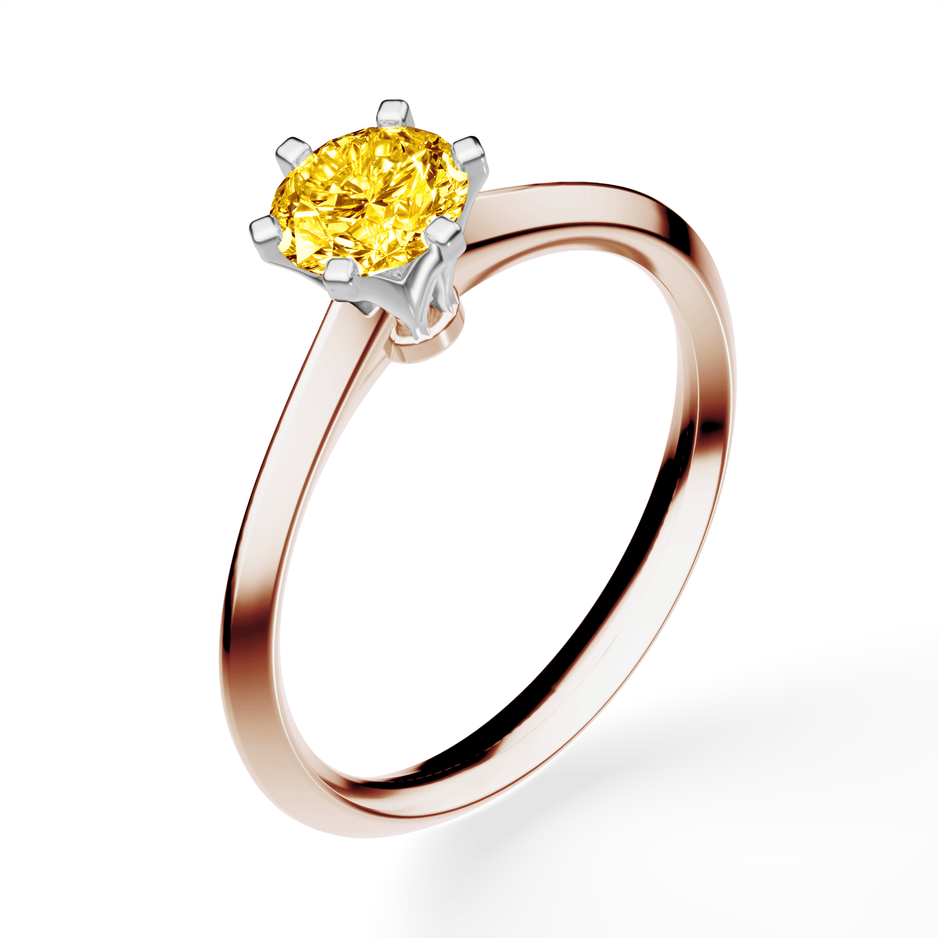 Pierścionek zaręczynowy My Queen z różowego złota z żółtym diamentem laboratoryjnym 0,50ct