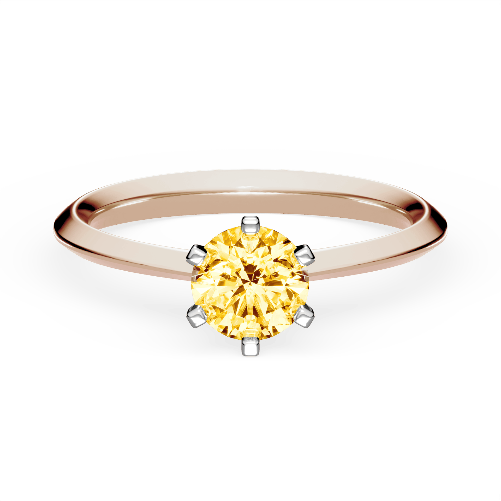 Pierścionek zaręczynowy My Queen z różowego złota z żółtym diamentem laboratoryjnym 0,50ct