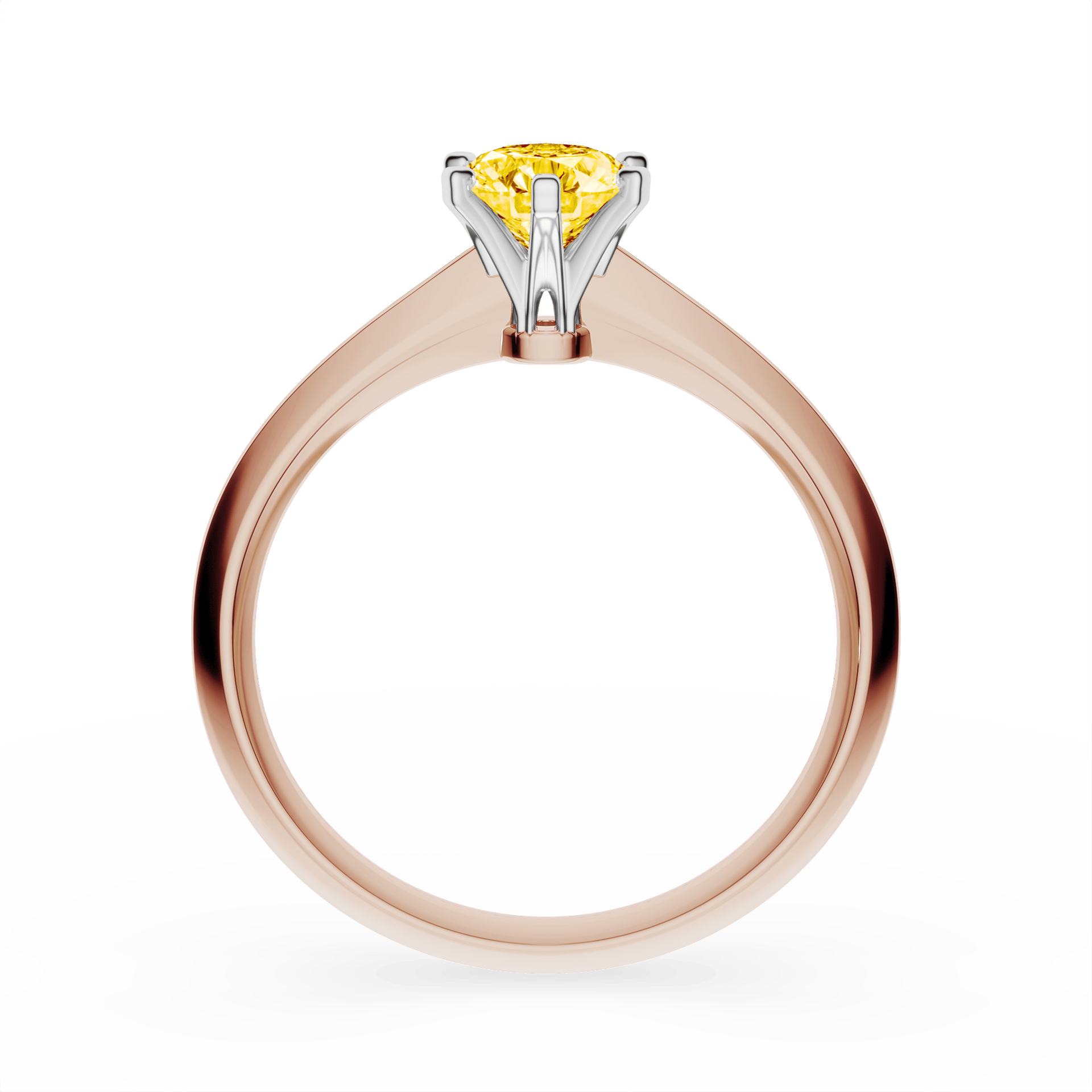 Pierścionek zaręczynowy My Queen z różowego złota z żółtym diamentem laboratoryjnym 0,50ct