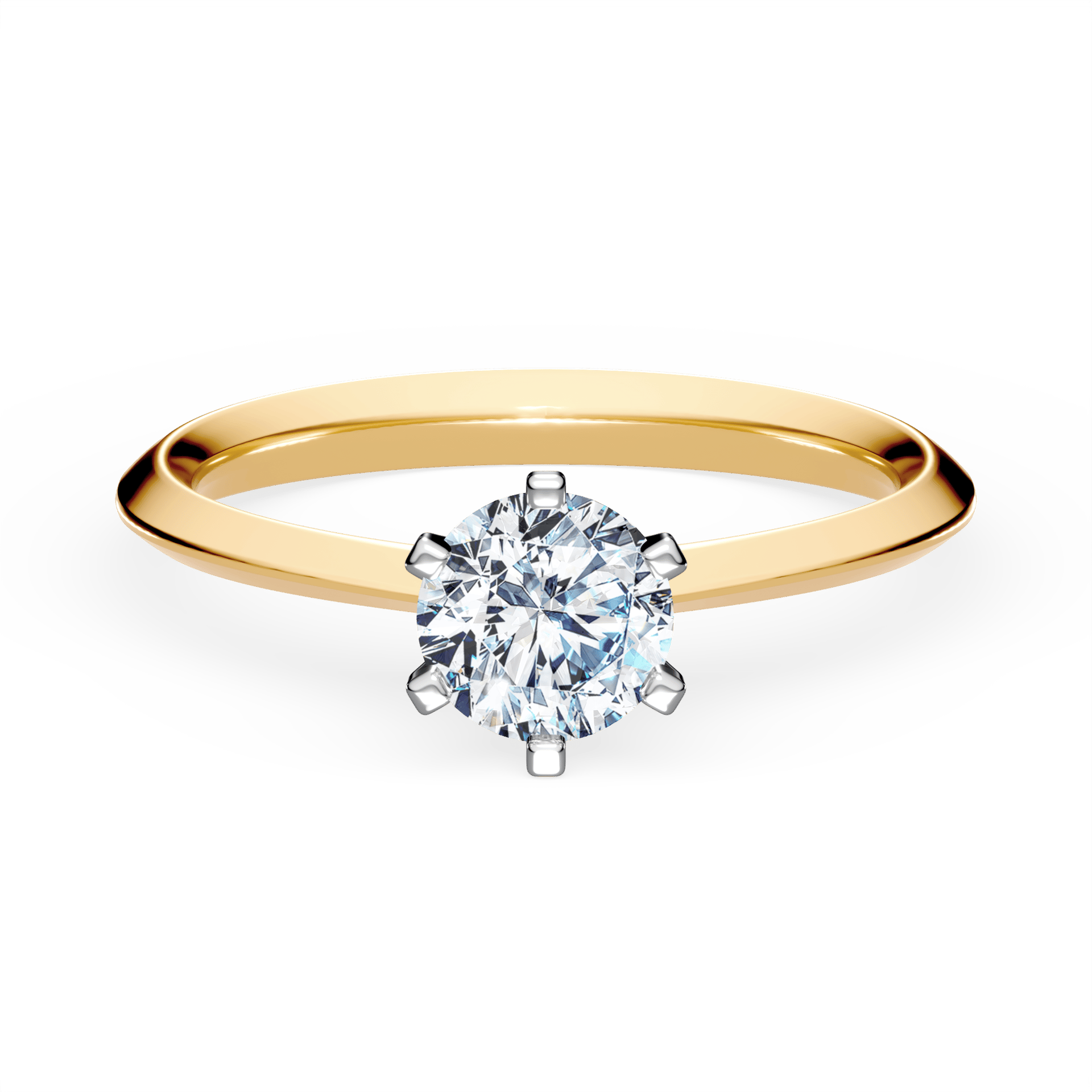 Pierścionek zaręczynowy My Queen z żółtego złota z diamentem naturalnym 0,50ct