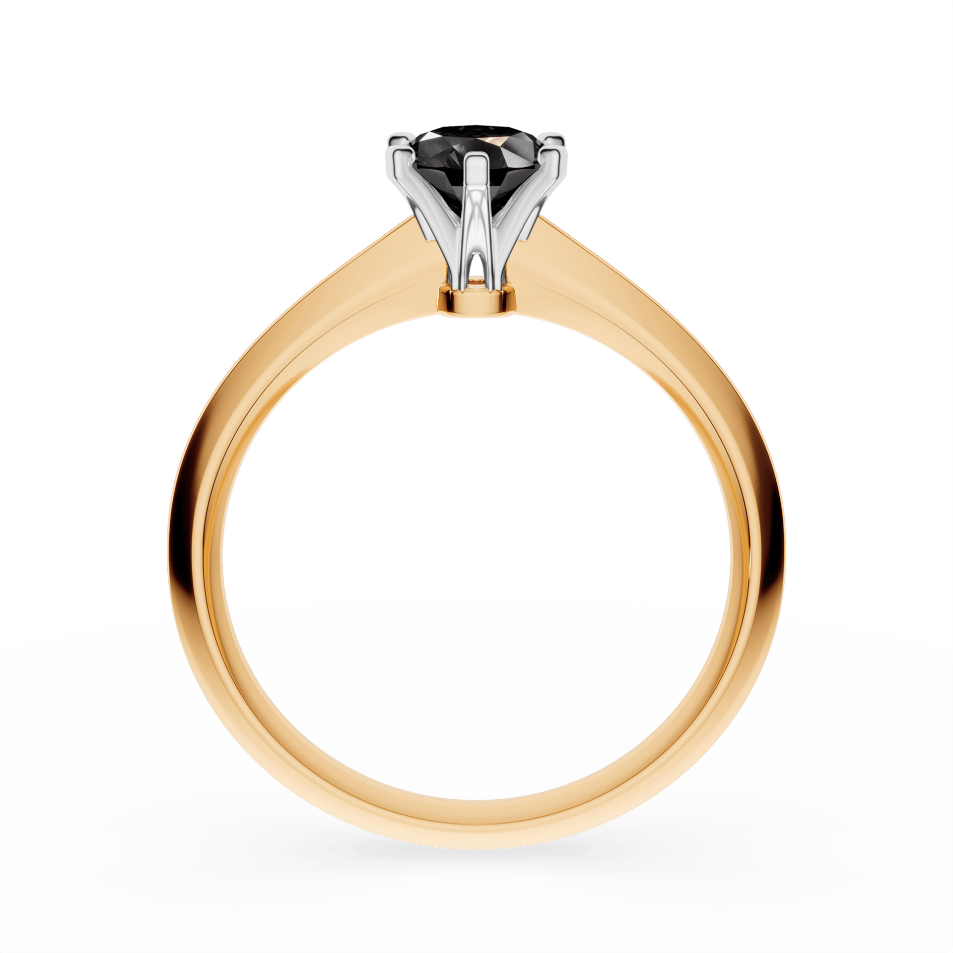 Pierścionek zaręczynowy My Queen z żółtego złota z czarnym diamentem laboratoryjnym 0,50ct