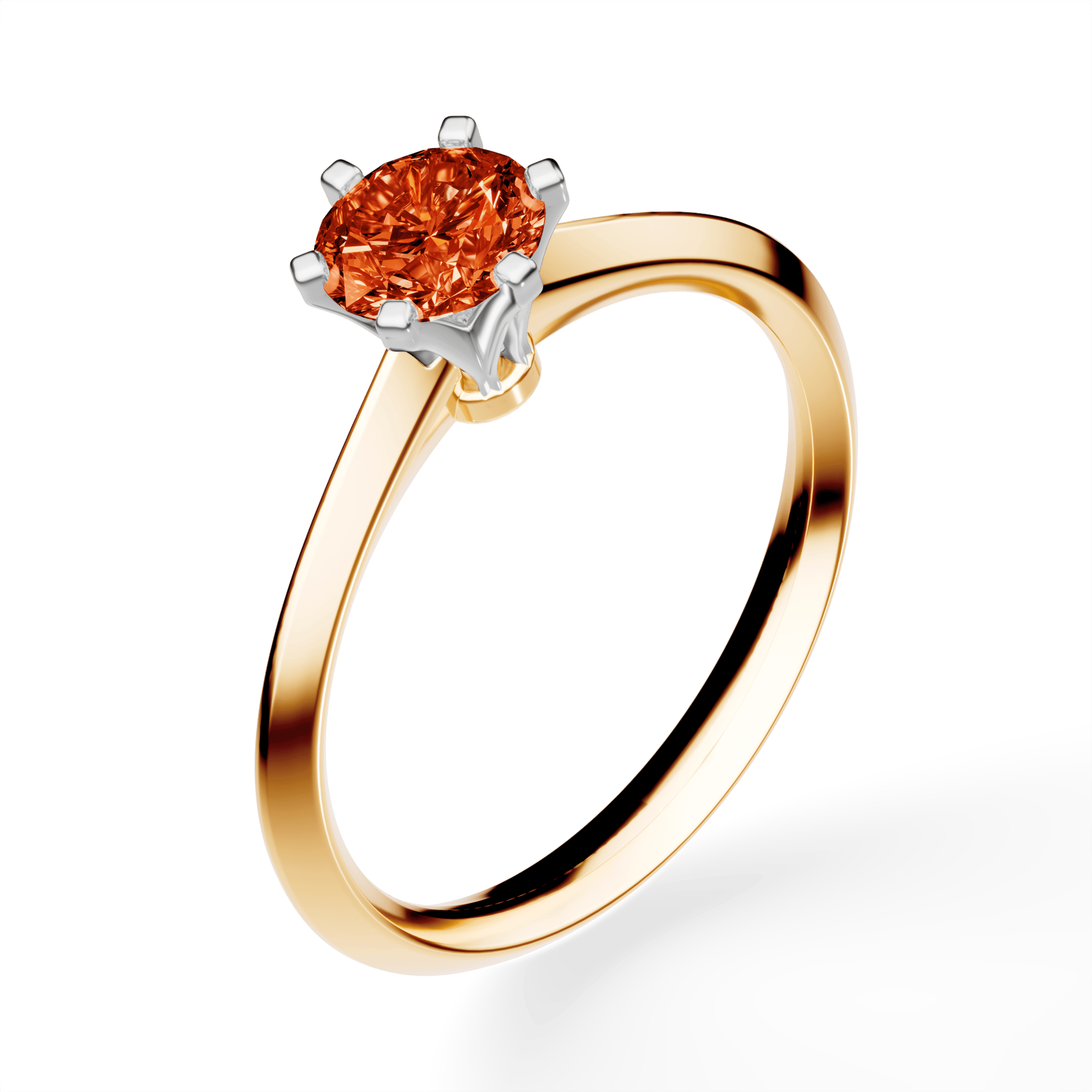 Pierścionek zaręczynowy My Queen z żółtego złota z czerwonym diamentem laboratoryjnym 0,50ct