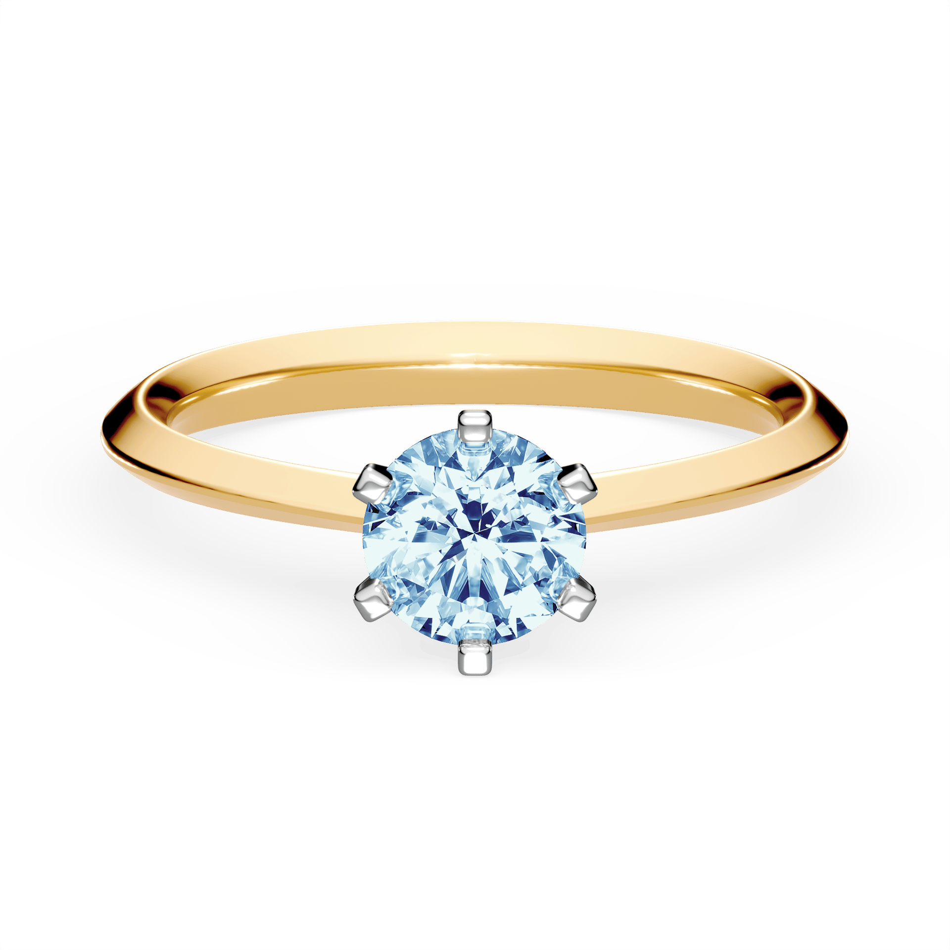 Pierścionek zaręczynowy My Queen z żółtego złota z niebieskim diamentem laboratoryjnym 0,50ct