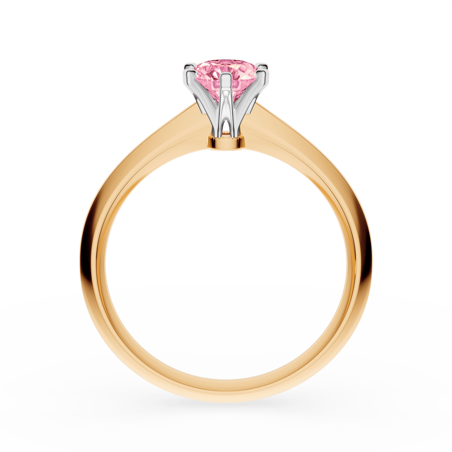 Pierścionek zaręczynowy My Queen z żółtego złota z różowym diamentem laboratoryjnym 0,50ct