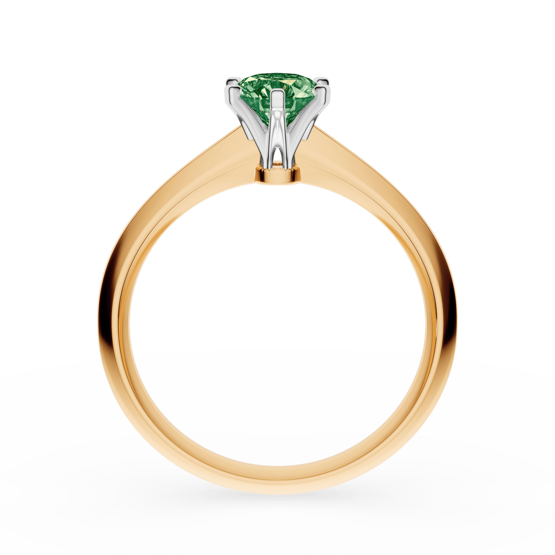 Pierścionek zaręczynowy My Queen z żółtego złota z ciemnym zielonym diamentem laboratoryjnym 0,50ct