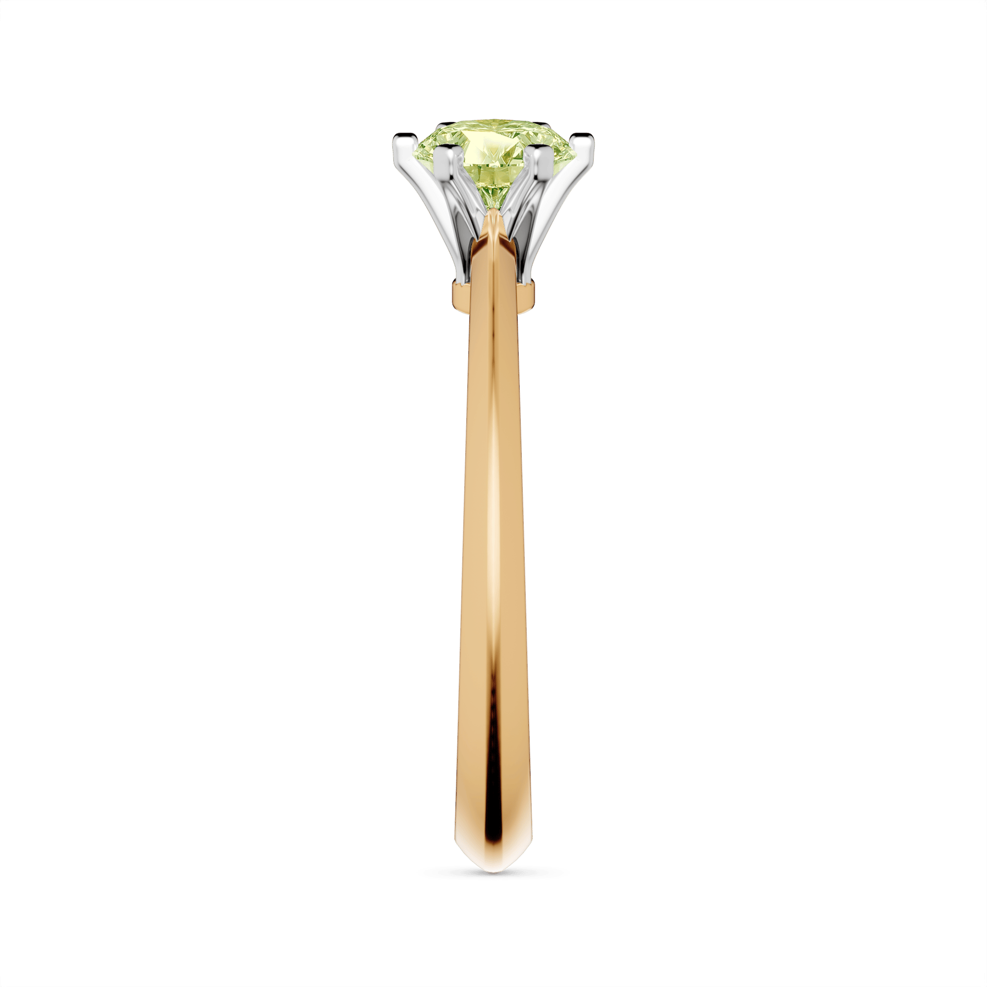 Pierscionek zareczynowy my queen zolte zloto diament lab zielony jasny 0 50ct 4