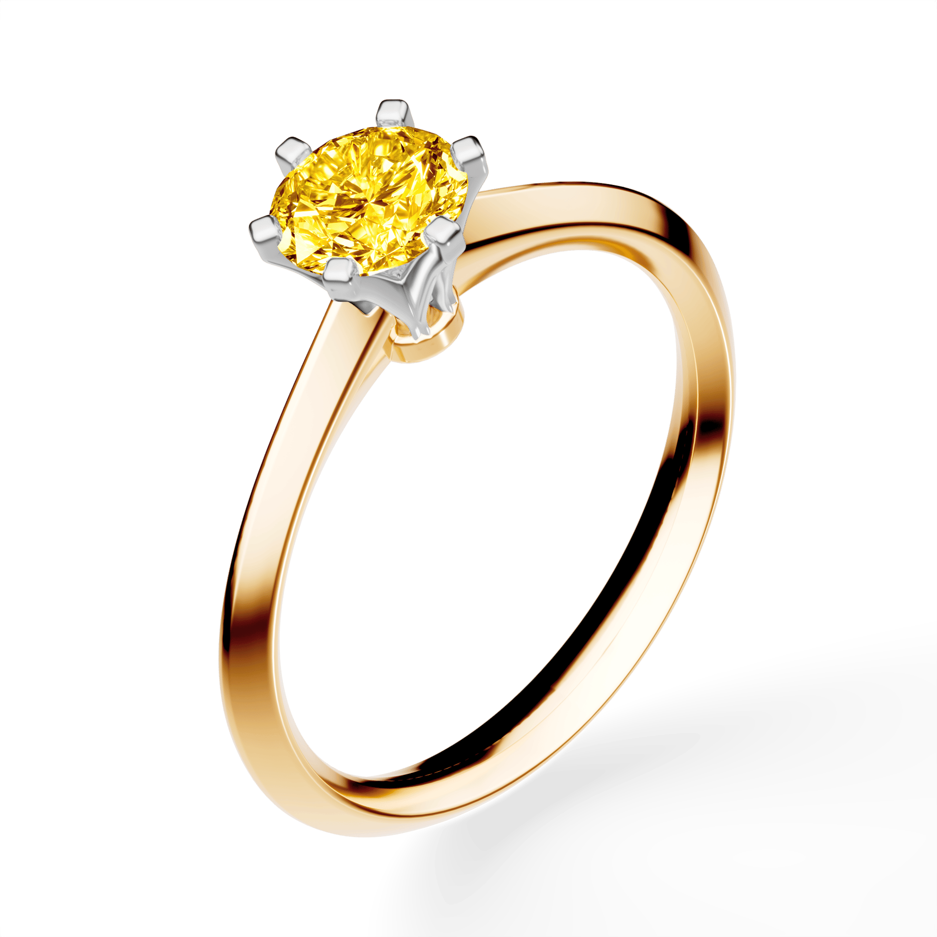 Pierścionek zaręczynowy My Queen z żółtego złota z żółtym diamentem laboratoryjnym 0,50ct