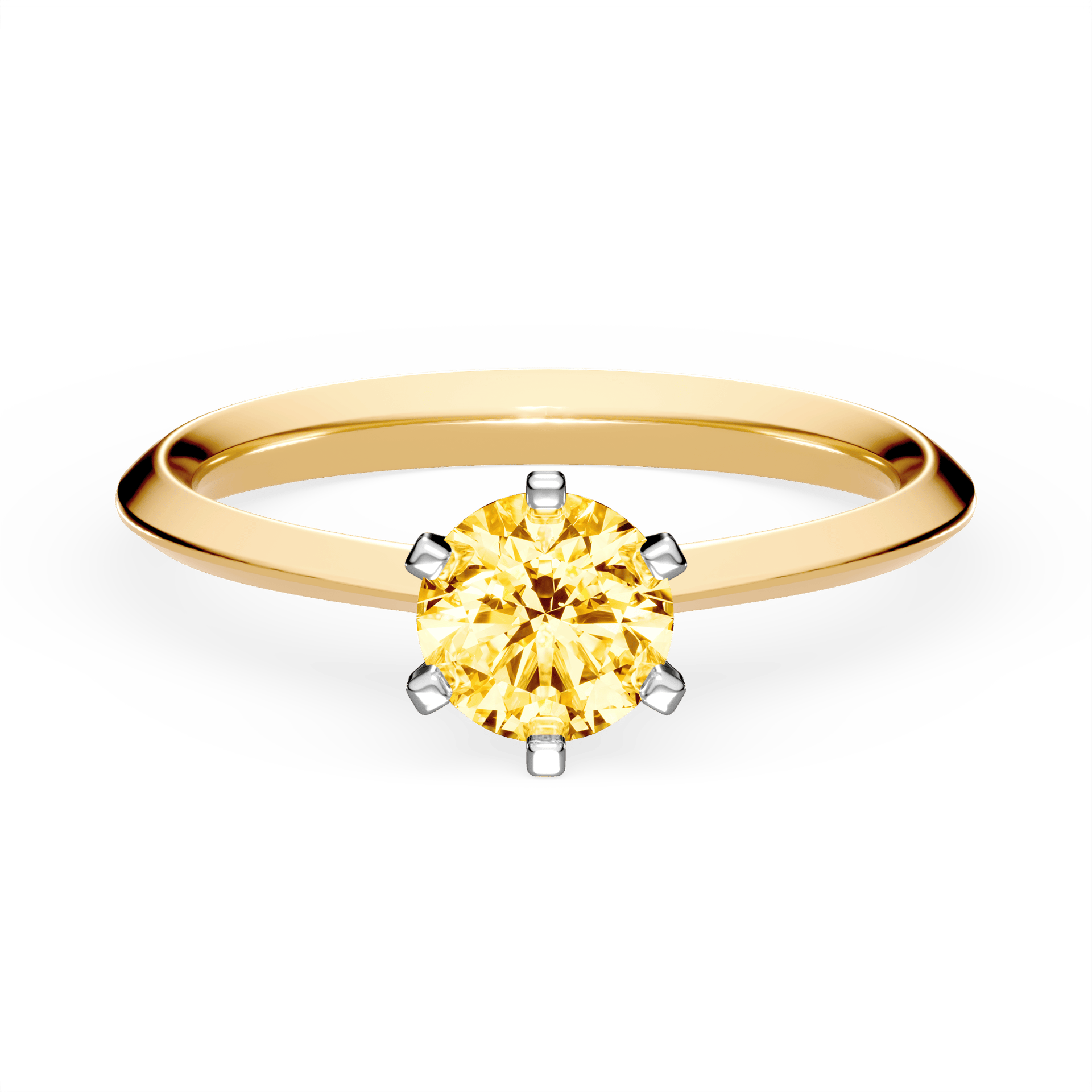 Pierścionek zaręczynowy My Queen z żółtego złota z żółtym diamentem laboratoryjnym 0,50ct