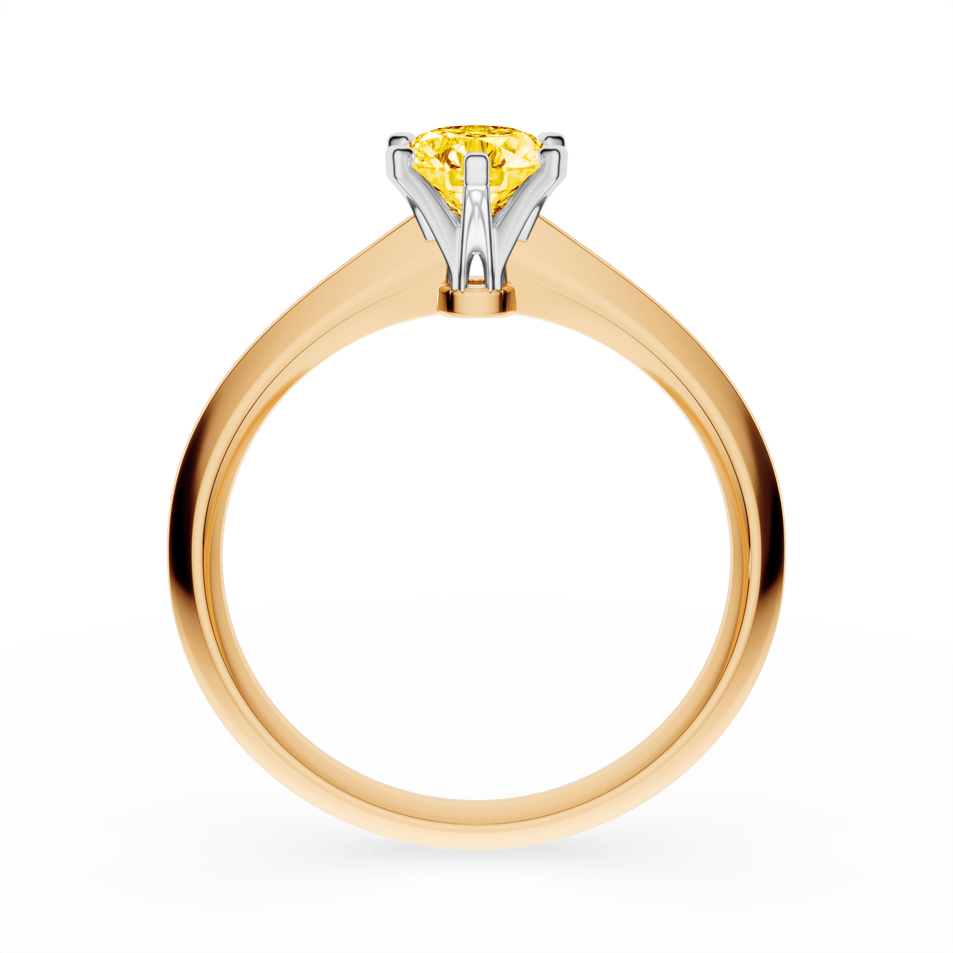 Pierścionek zaręczynowy My Queen z żółtego złota z żółtym diamentem laboratoryjnym 0,50ct