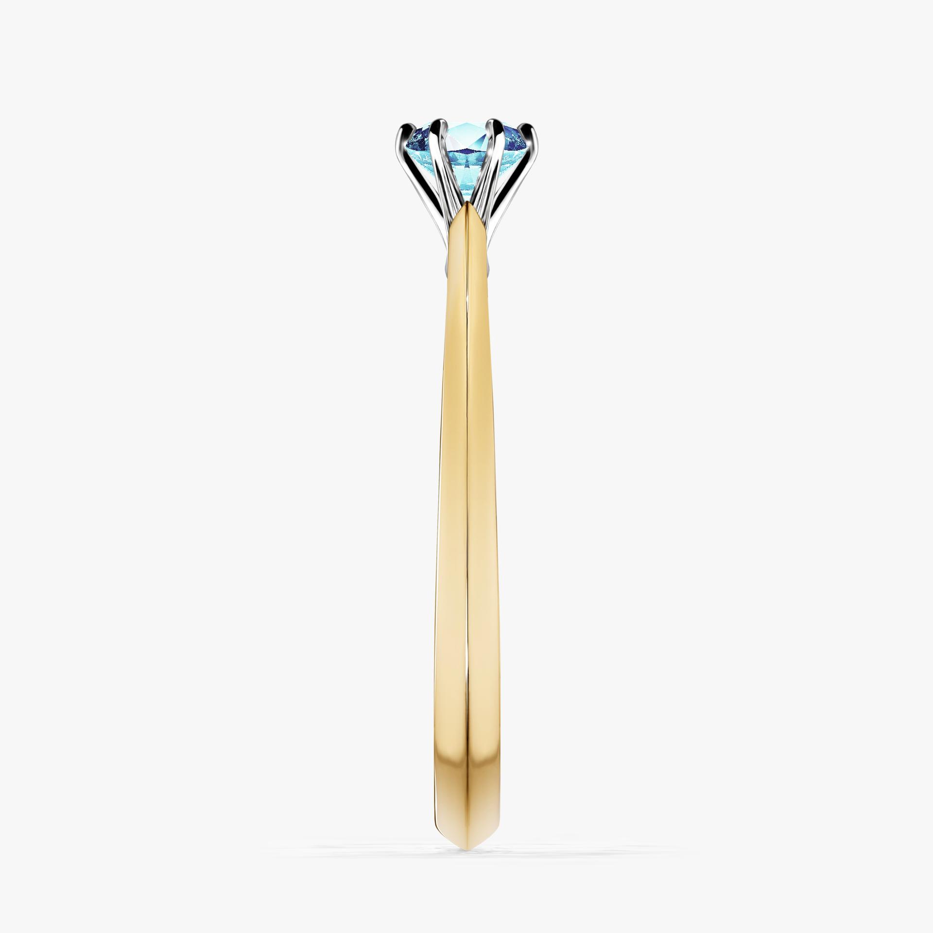Pierścionek zaręczynowy My Queen z żółtego złota z akwamarynem 0,25ct