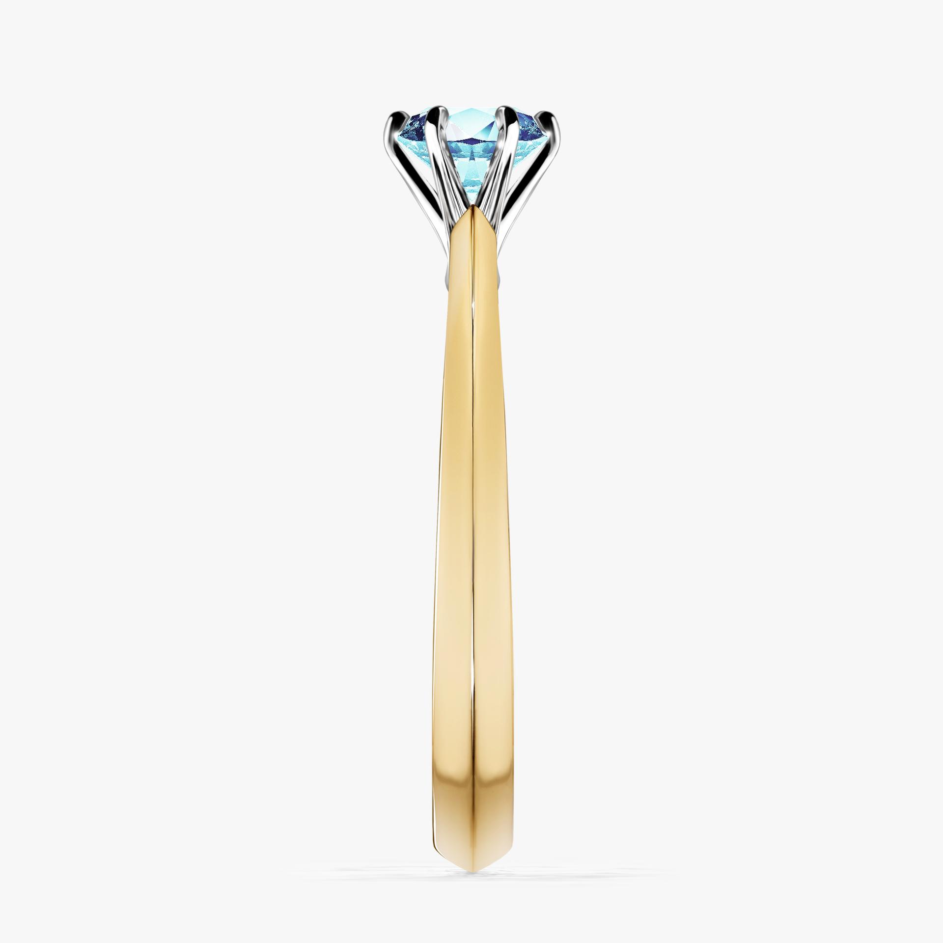 Pierścionek zaręczynowy My Queen z żółtego złota z akwamarynem 0,50ct