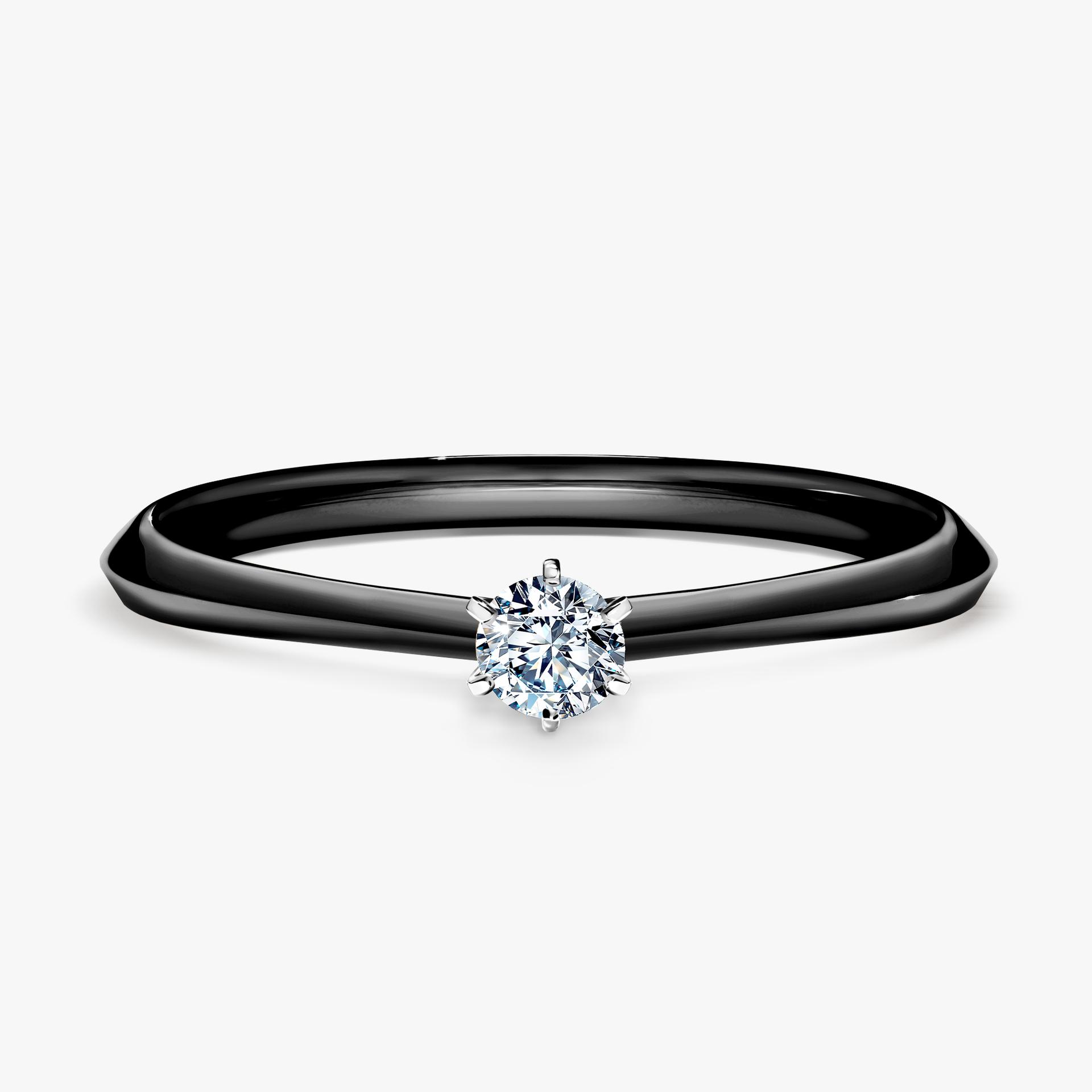 Pierscionek zareczynowy z diamentem 010 CT z czarnego zlota my queen 01