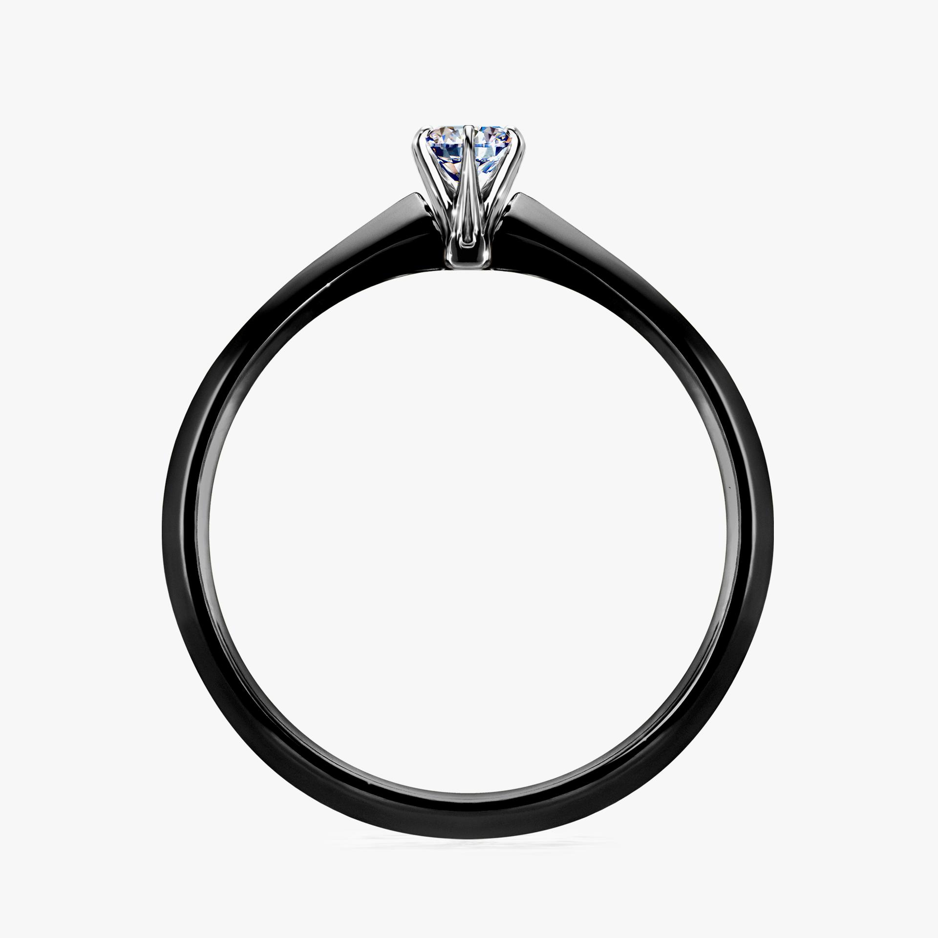 Pierscionek zareczynowy z diamentem 010 CT z czarnego zlota my queen 02