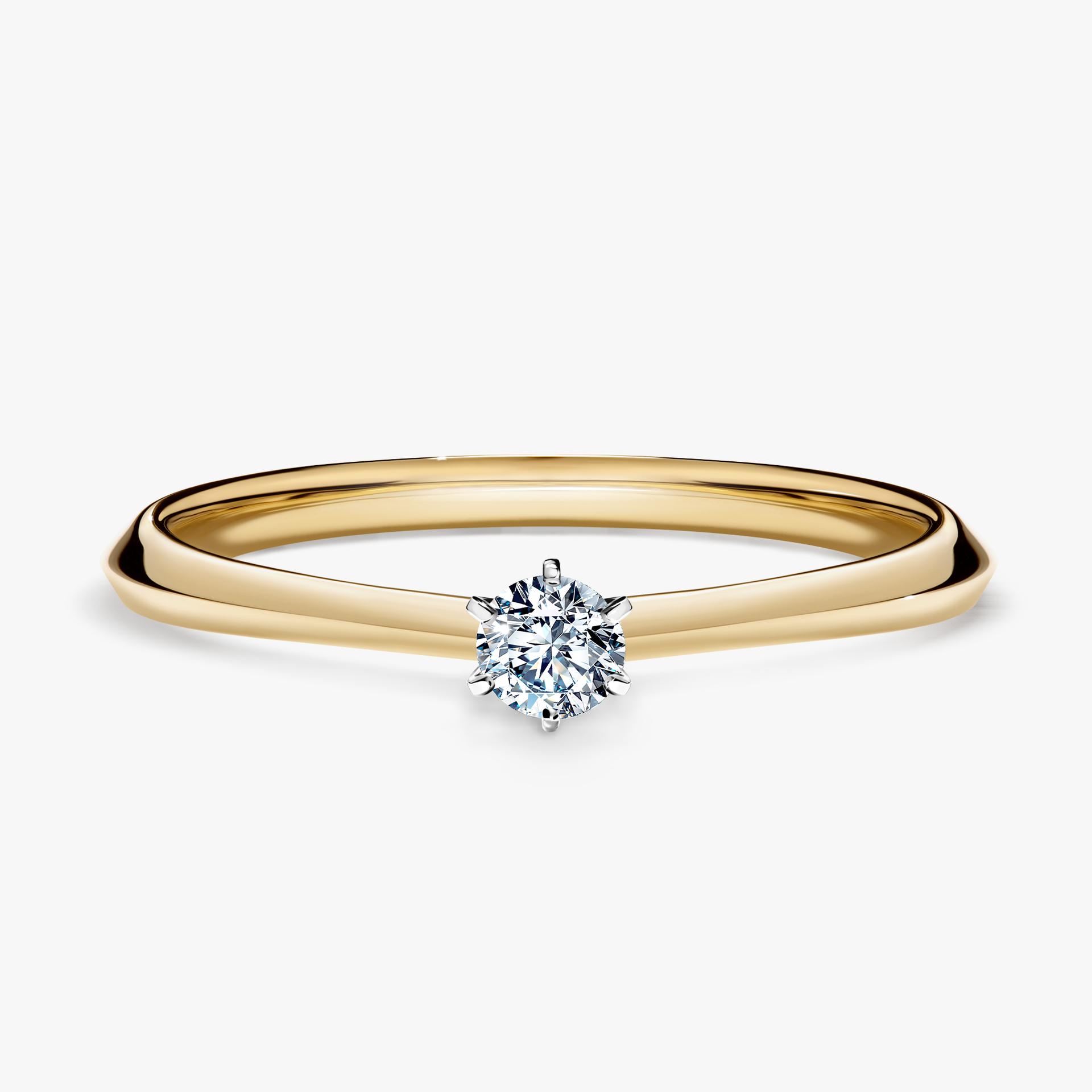 Pierscionek zareczynowy z diamentem 010 CT z zoltego zlota my queen 01