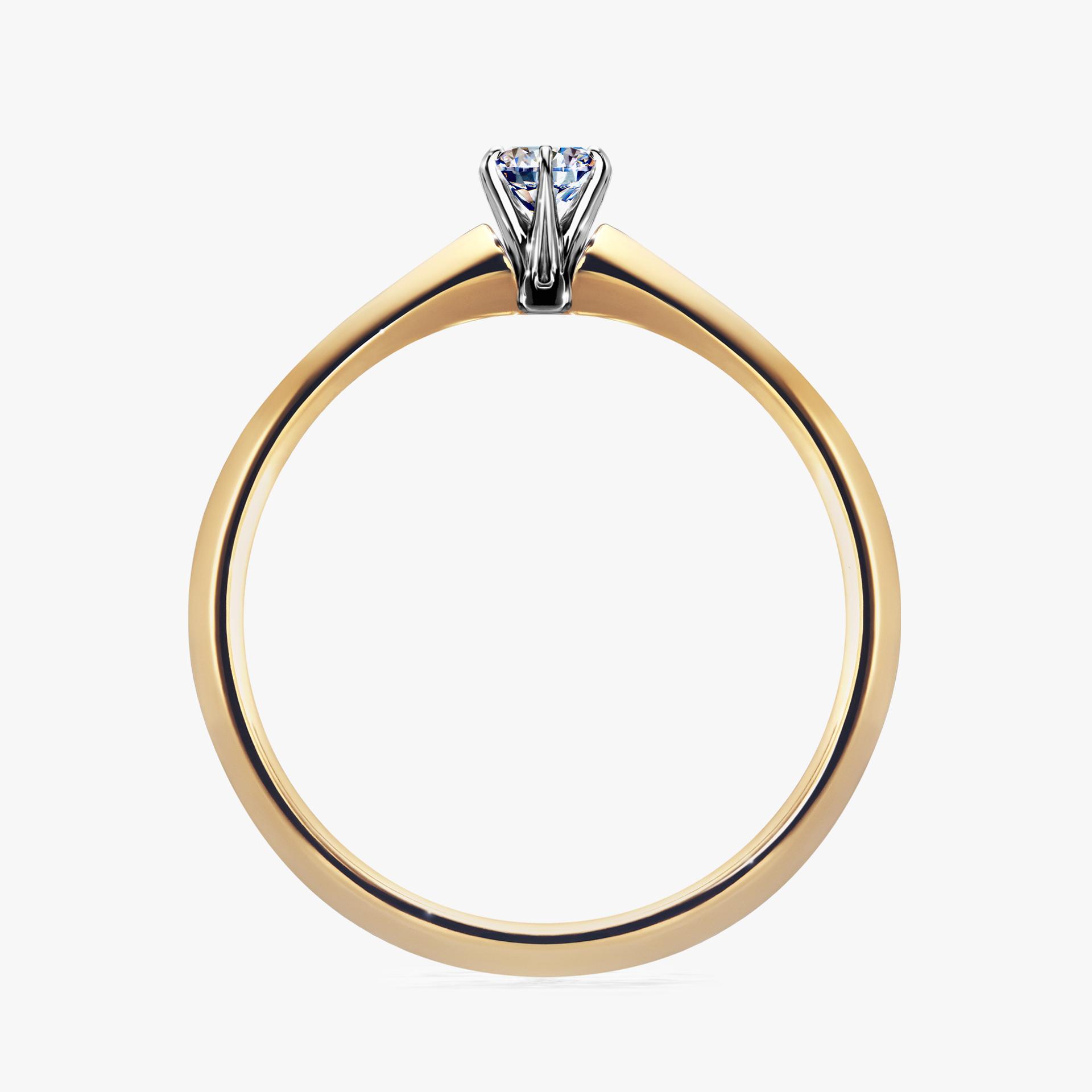 Pierscionek zareczynowy z diamentem 010 CT z zoltego zlota my queen 02