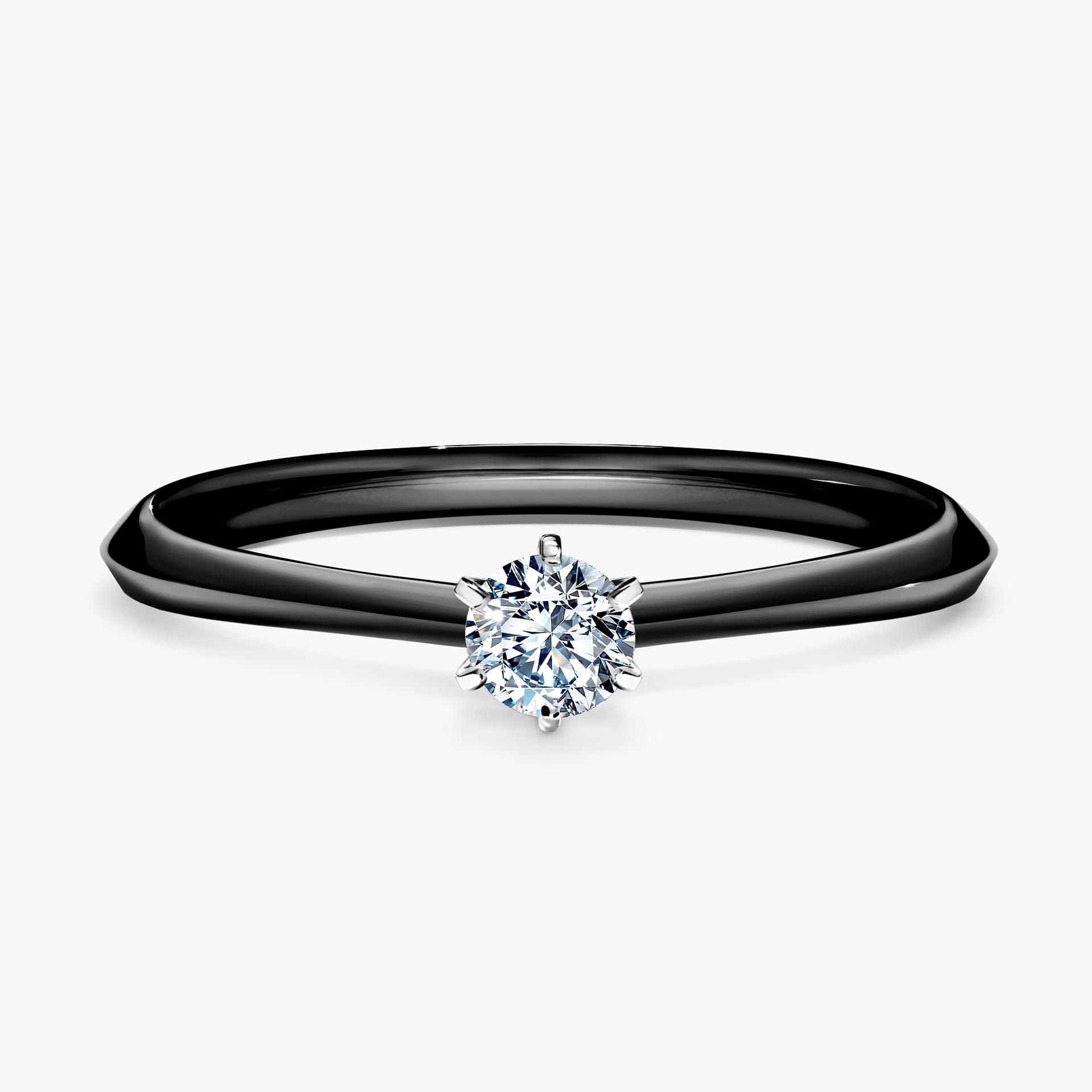 Pierscionek zareczynowy z diamentem 017 CT z czarnego zlota my queen 01