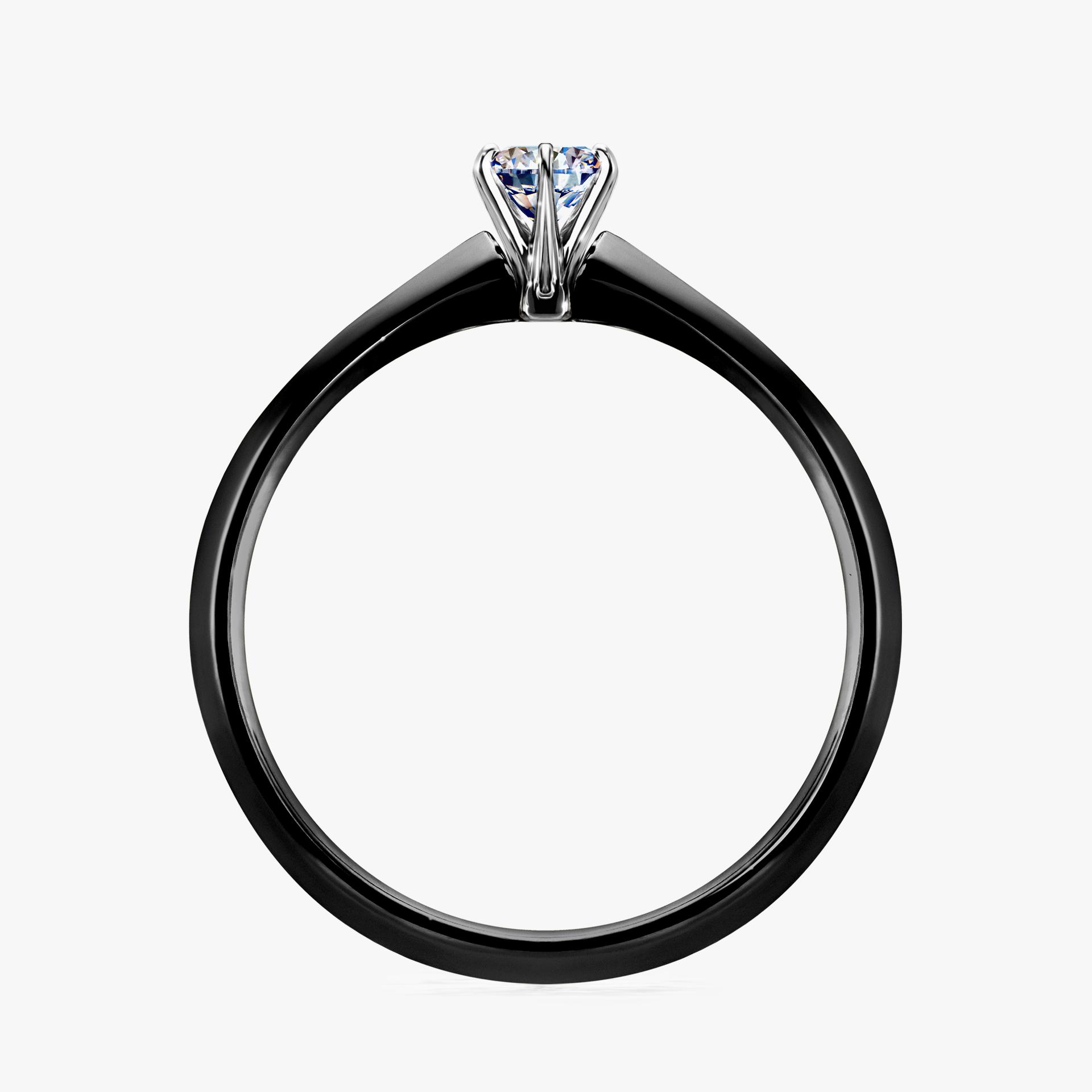 Pierscionek zareczynowy z diamentem 017 CT z czarnego zlota my queen 02